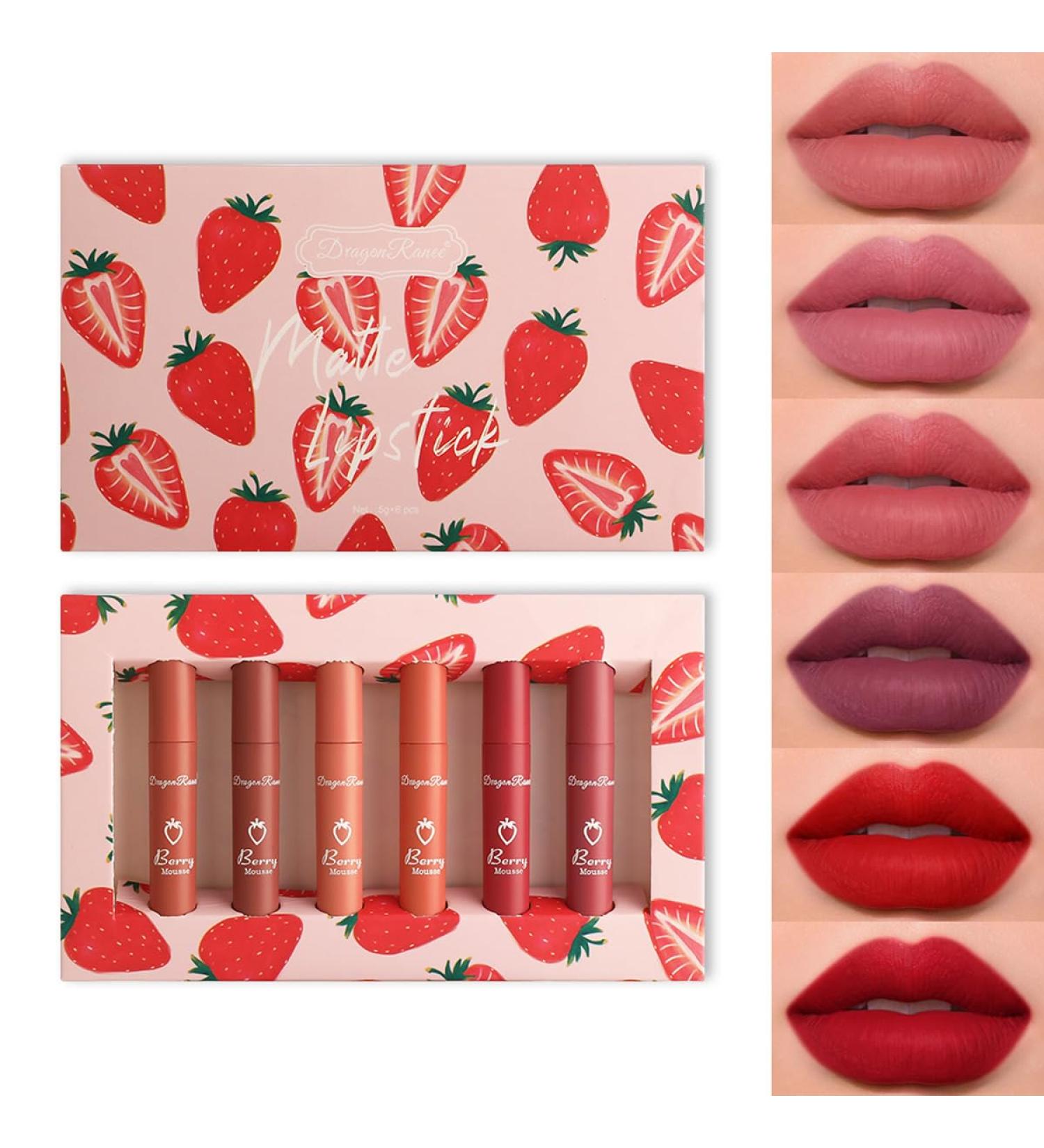 Buy 6 Colours Matte Liquid Lipstick Set B | Long Lasting Waterproof Lip Gloss & Nourishing Color Lip Glaze for Women - International Shipping - Buy Online on GoSupps.com