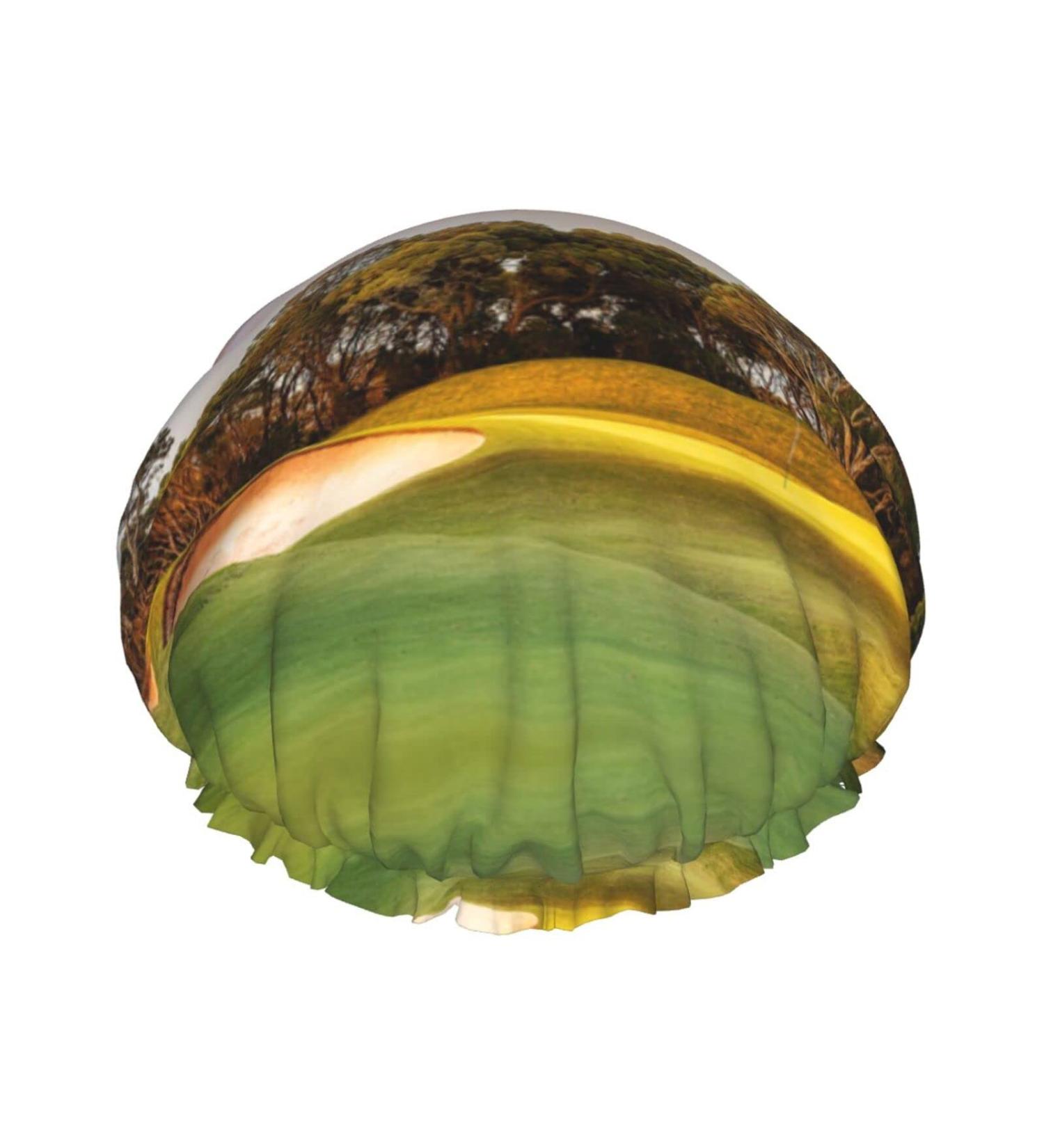 Golf Course Printed Waterproof Shower Cap for Women - One Size Fits All - Buy Online on GoSupps.com