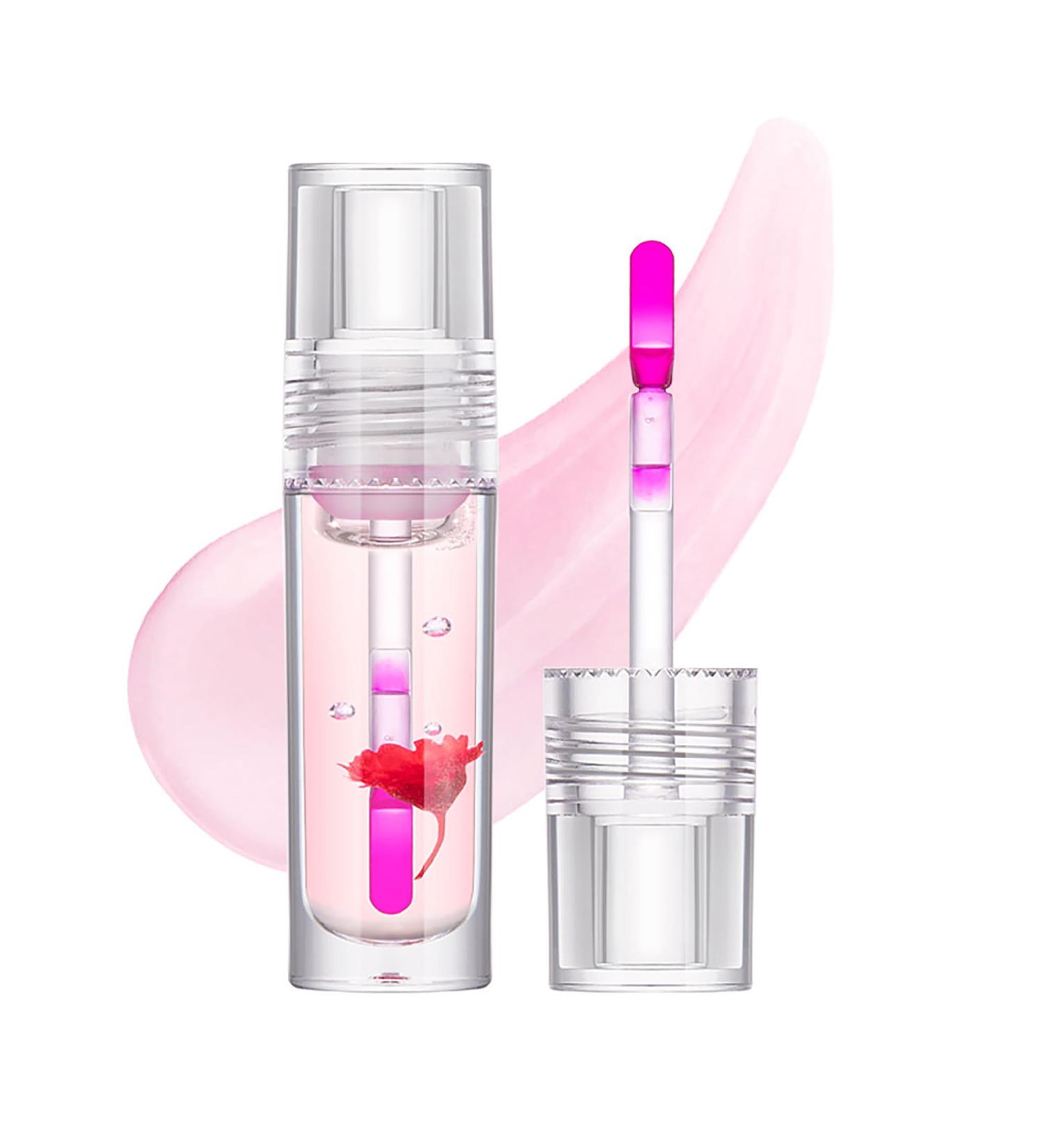 Flower Lip Oil - Hydrating & Plumping Transparent Gloss | Non-Sticky Long-Lasting Moisturizer for Smooth Lips - Buy Online on GoSupps.com