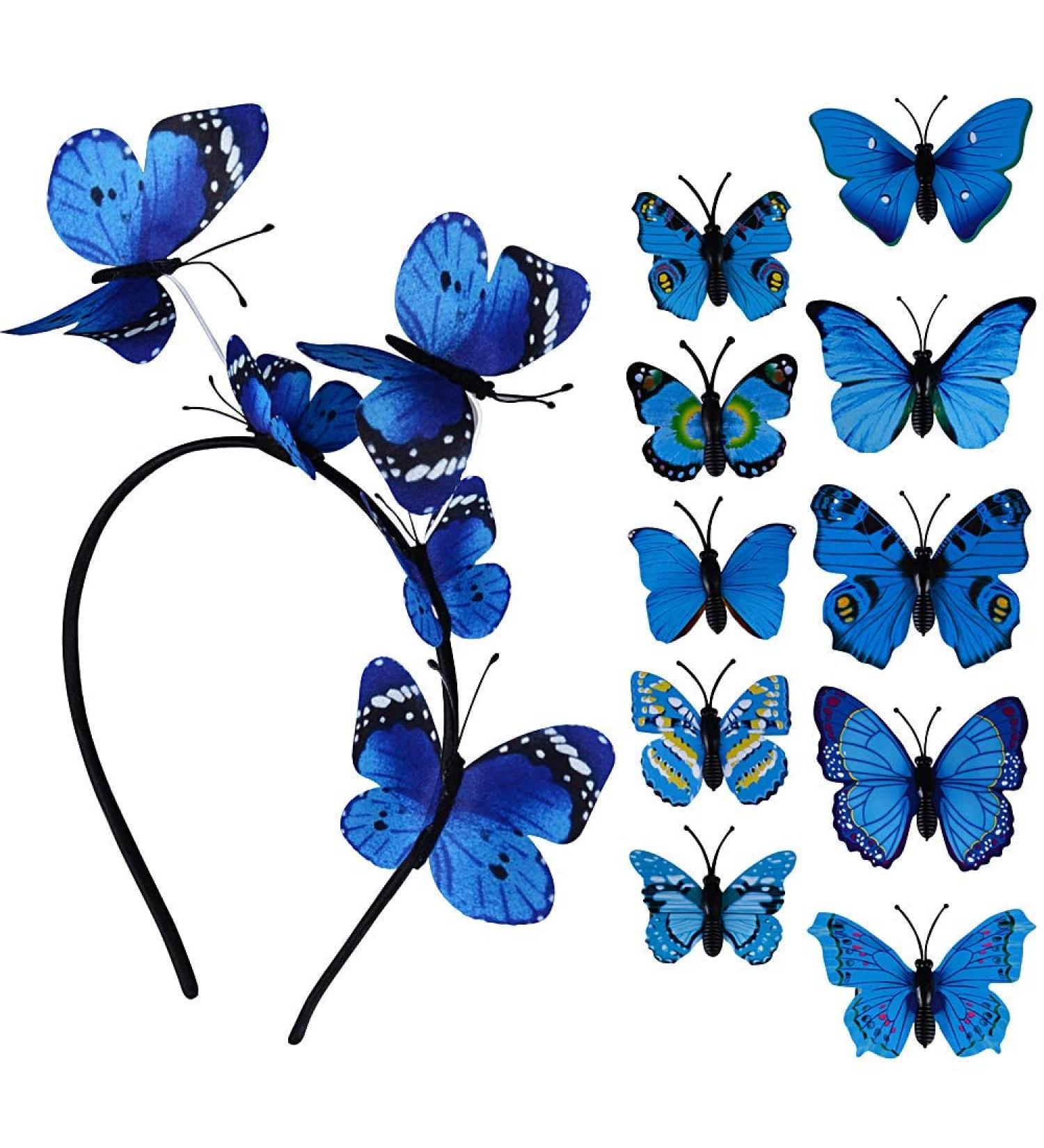 Buy 11pcs Butterfly Hair Clip Set - Elegant Headband & Accessories for Weddings & Parties - Perfect for Women & Girls - Buy Online on GoSupps.com