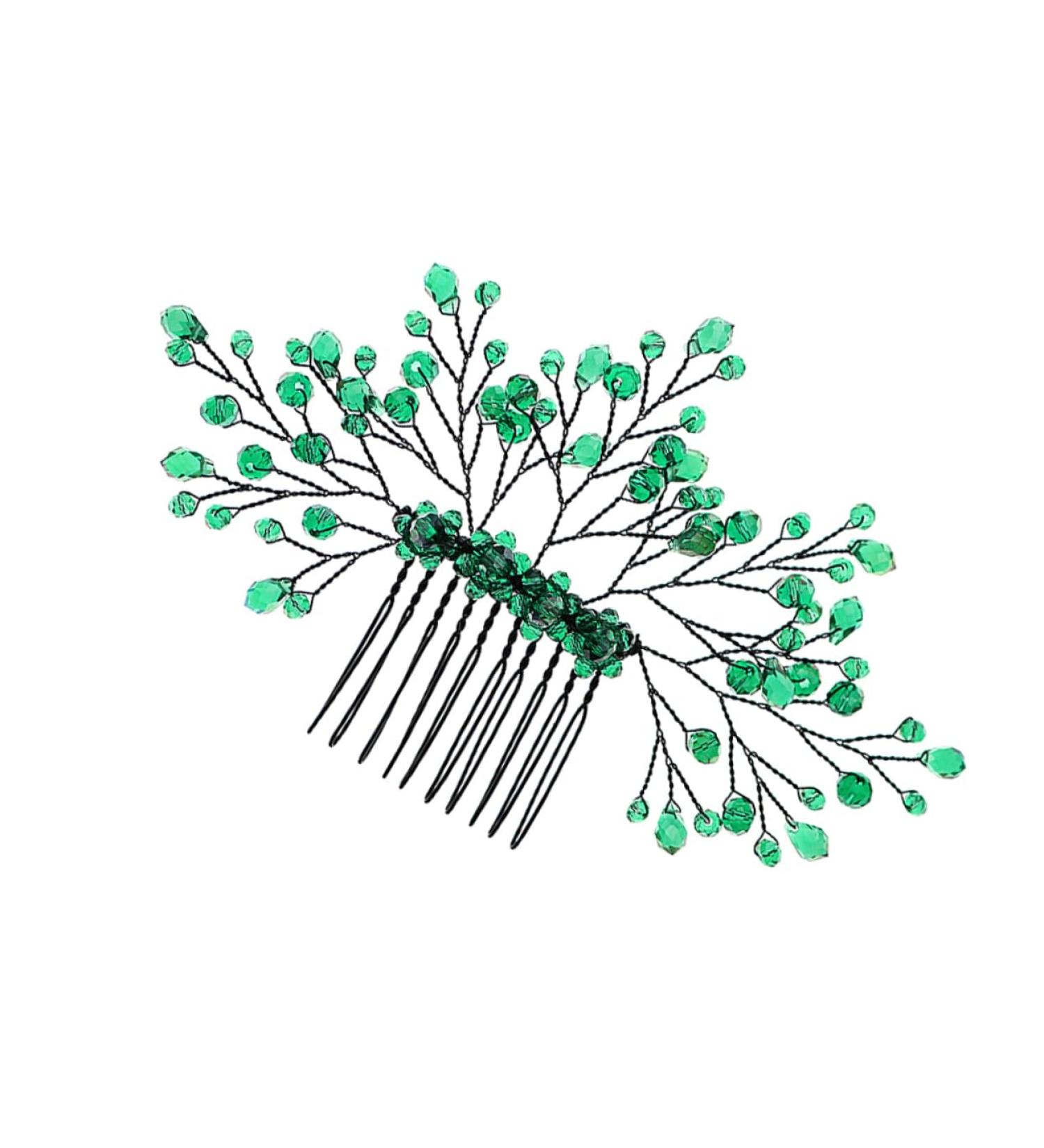 Ipetboom Green Branches and Leaves Hair Comb Leaf Hair Comb Decor Wedding Hair Accessories Wedding Headdress Crystal Leaf Headdress Wedding Crystal Hair Decor Leaf Comb Hairpin - Buy Online on GoSupps.com