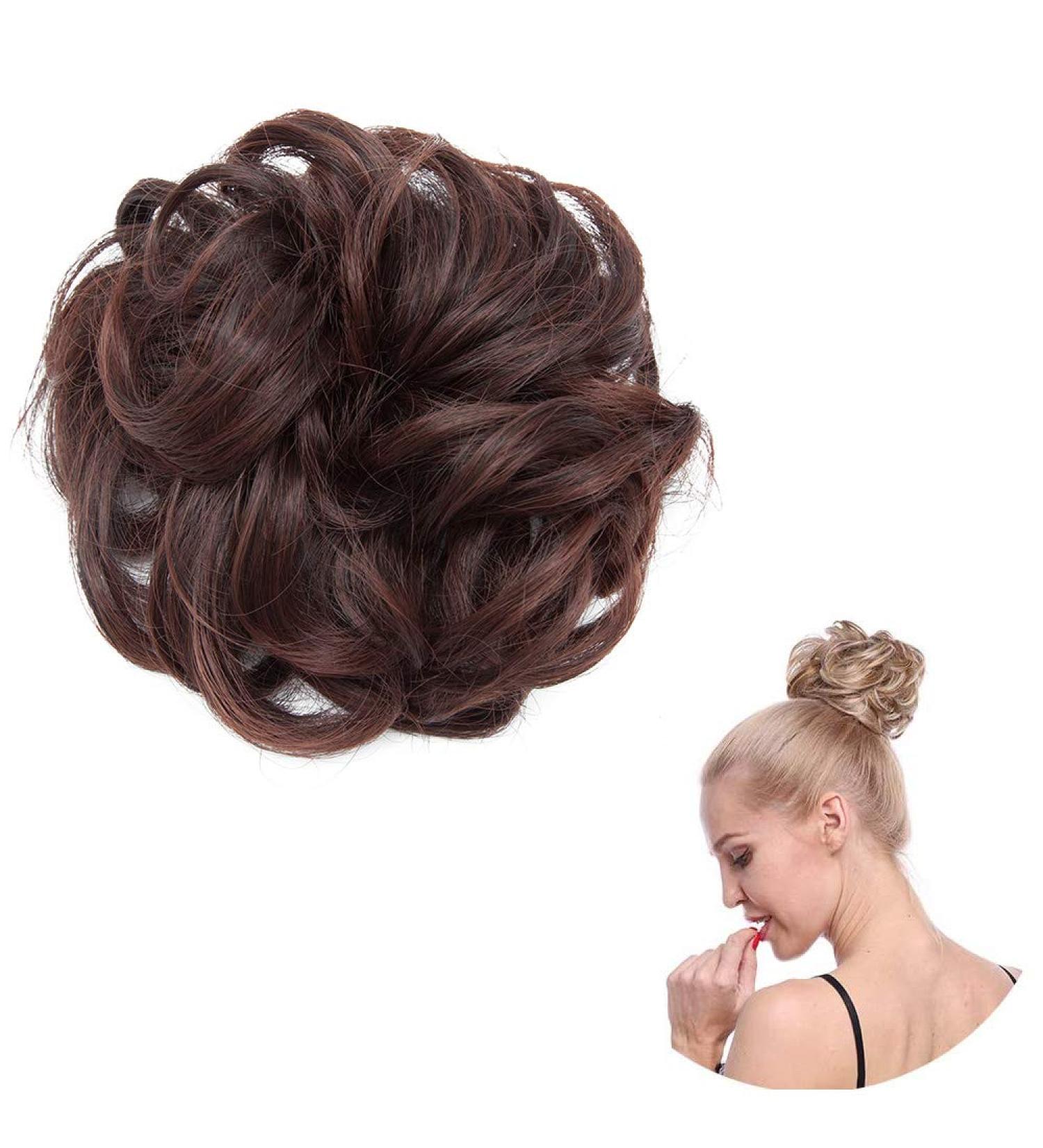 SEGO Hair Part Hair Tie Extensions - Curly Bun & Messy Updos | Natural Black & Dark Golden Brown - 30g - Buy Online on GoSupps.com