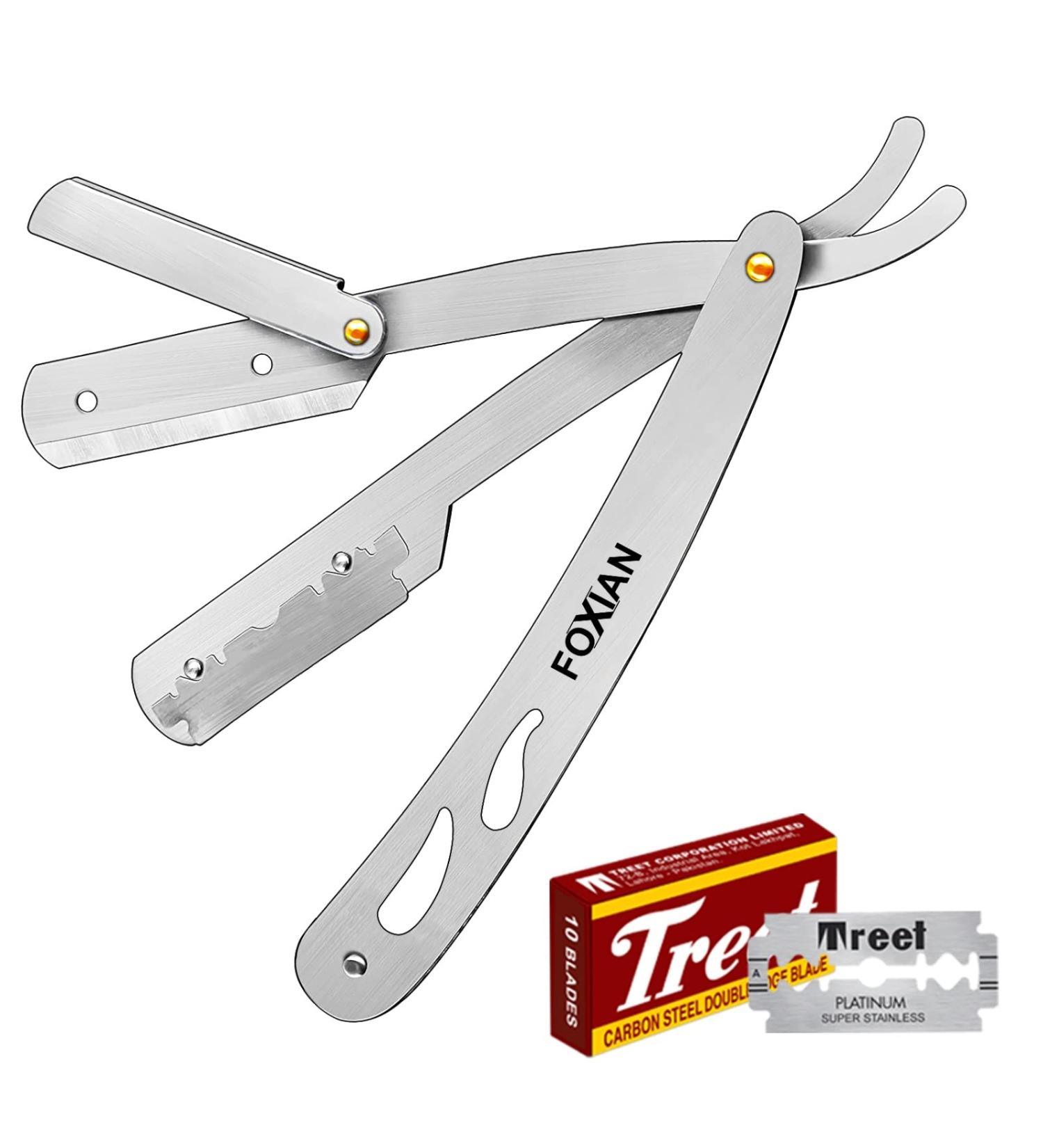 Foxian Straight Razor - High-Quality Stainless Steel Beard Knife for Precise Wet Shaving | Extra Sharp Barber Razor - Buy Online on GoSupps.com