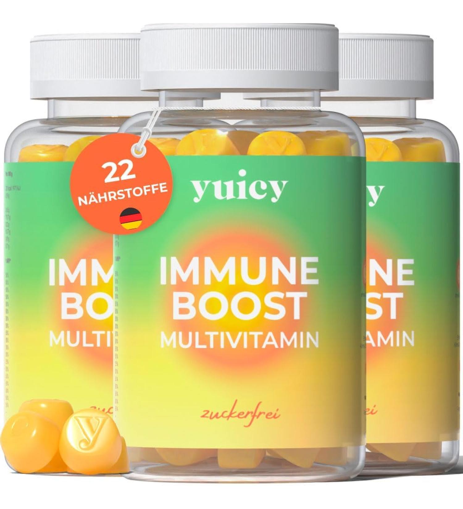 Yuicy Immune Boost Multivitamin Gummy Bears - Triple Pack | High-Dose Vitamin D3 C K2 & 16 Micronutrients for Immune Support | 180 Count - Buy Online on GoSupps.com
