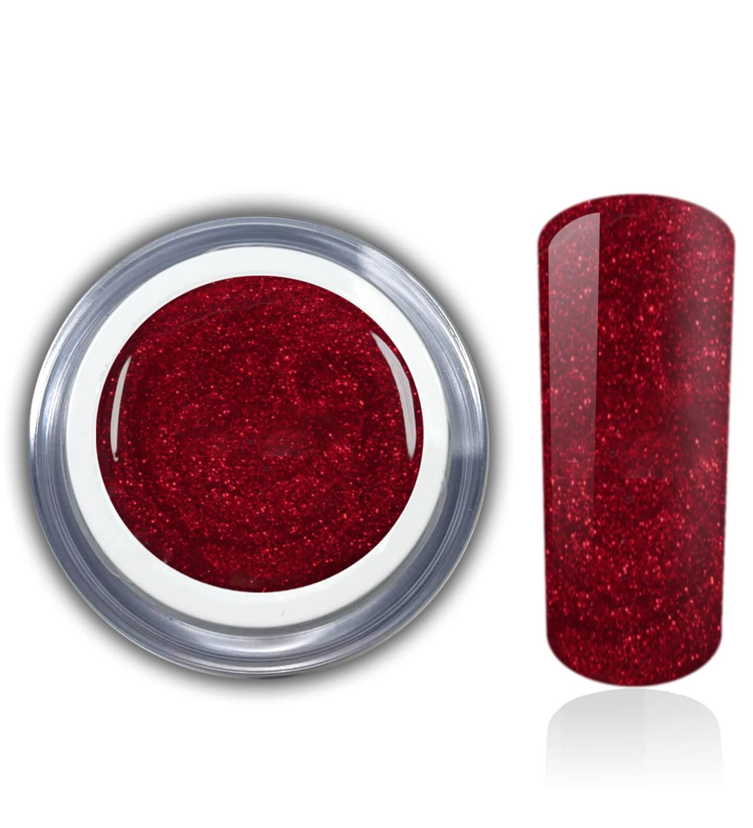 Premium Red Glitter Color Gel Nail Gel - RM Beautynails 5ml | LED/UV Compatible - International Shipping Available - Buy Online on GoSupps.com