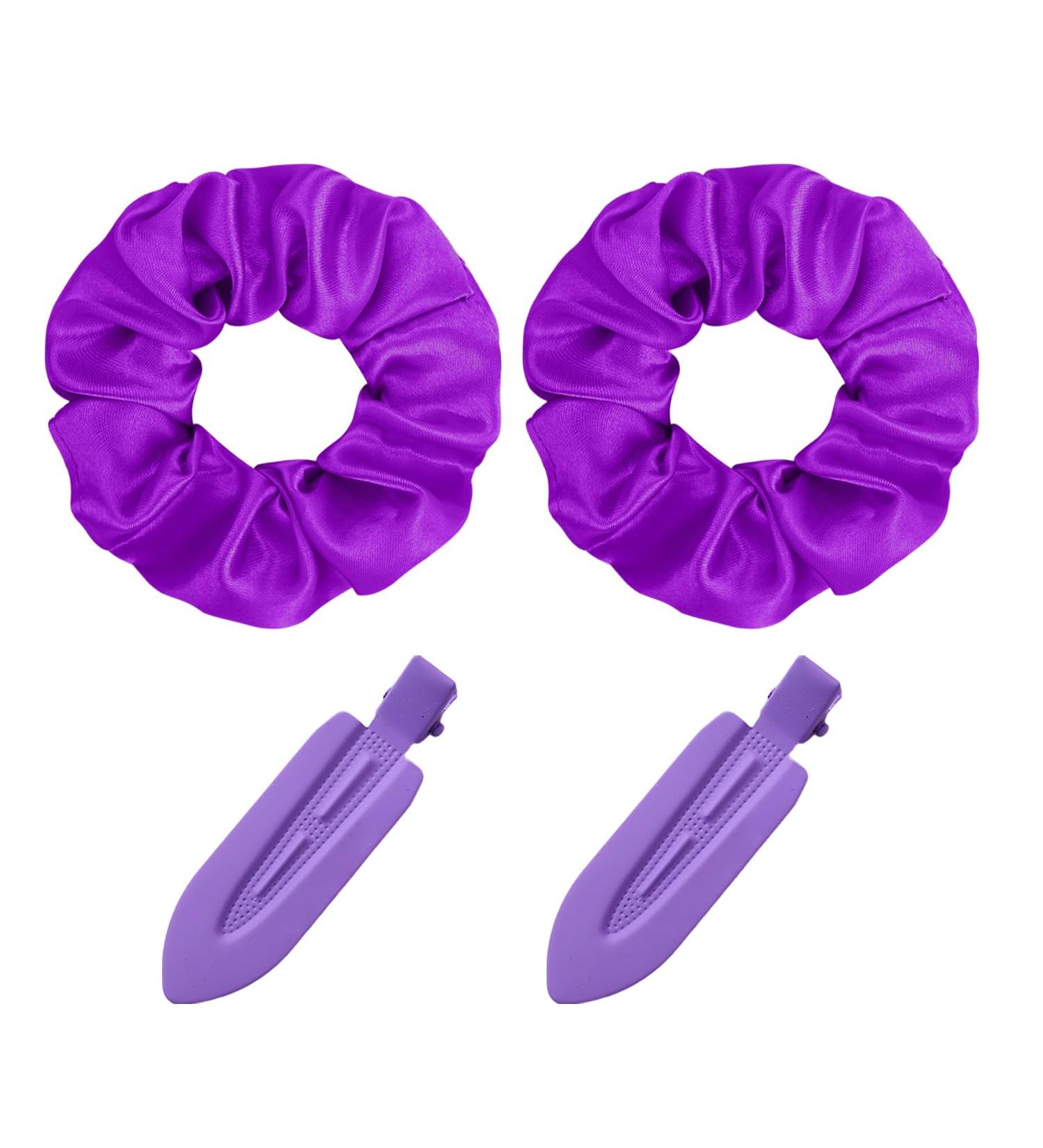 2 Purple Scrunchies 2 Purple Hairpins Purple Scrunchies Purple Accessories Kids Scrunchies Girls Scrunchies Purple Shiny Scrunchies Purple Accessories For Women - Buy Online on GoSupps.com