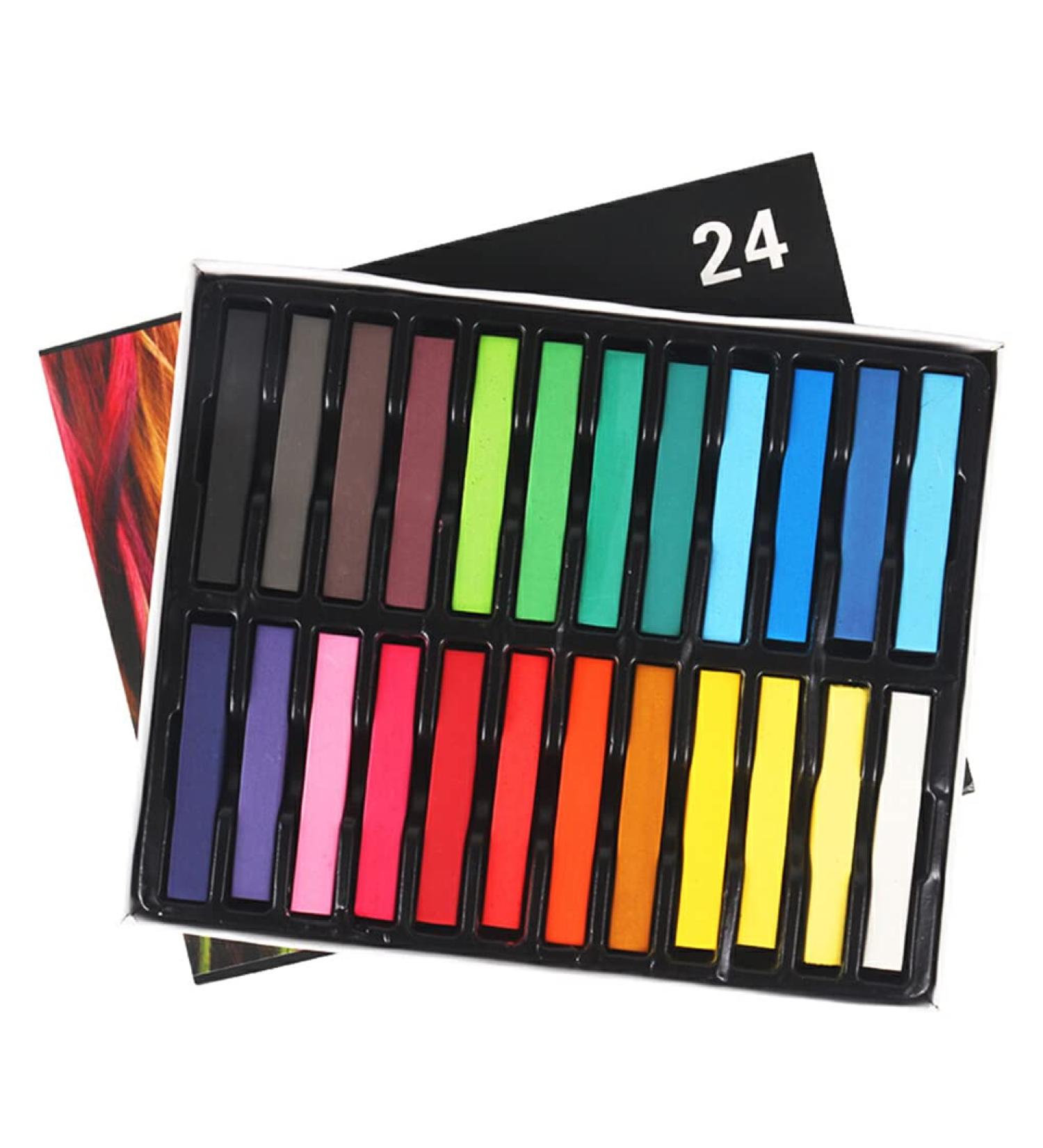 AUklOPVZZ Girl Temporary Hair Color Dyeing Chalk Hair-styling Dye Stick Performance Beauty Professional Hairdresser Barbershop 24 Colors Long - Buy Online on GoSupps.com
