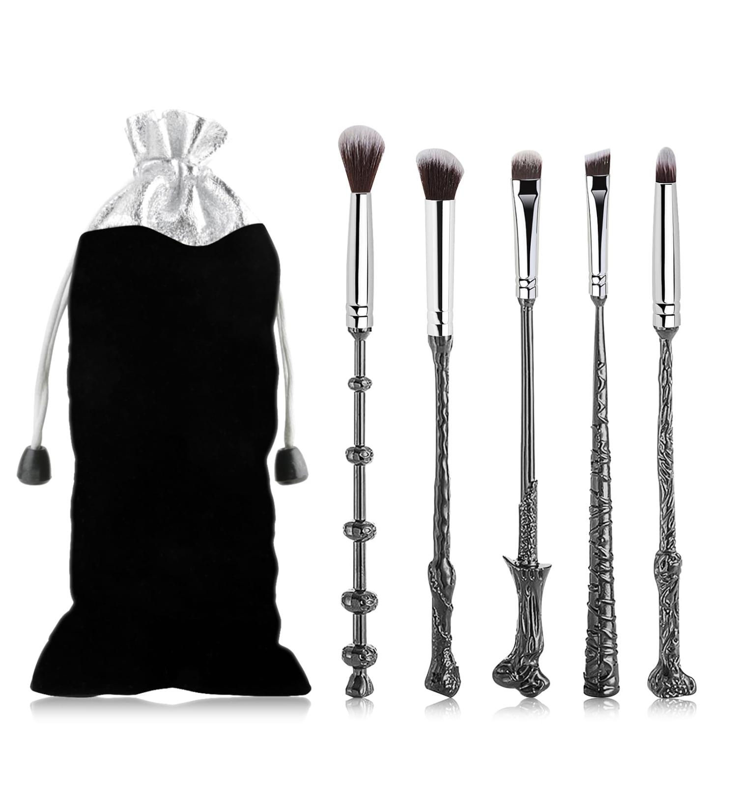 Wand Makeup Brushes Set - WeChip 5pcs Silver Brush Set for Women & Girls | Perfect for Flawless Makeup Application - Buy Online on GoSupps.com