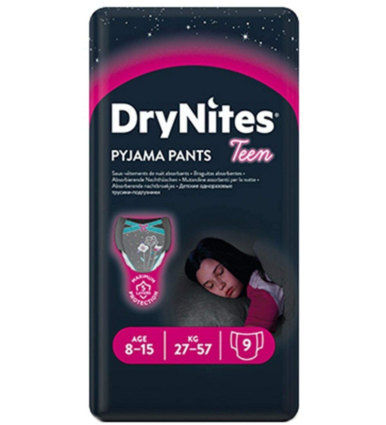Huggies DryNites Girl's Pyjama Pants 8-15 Years (27 Pants)