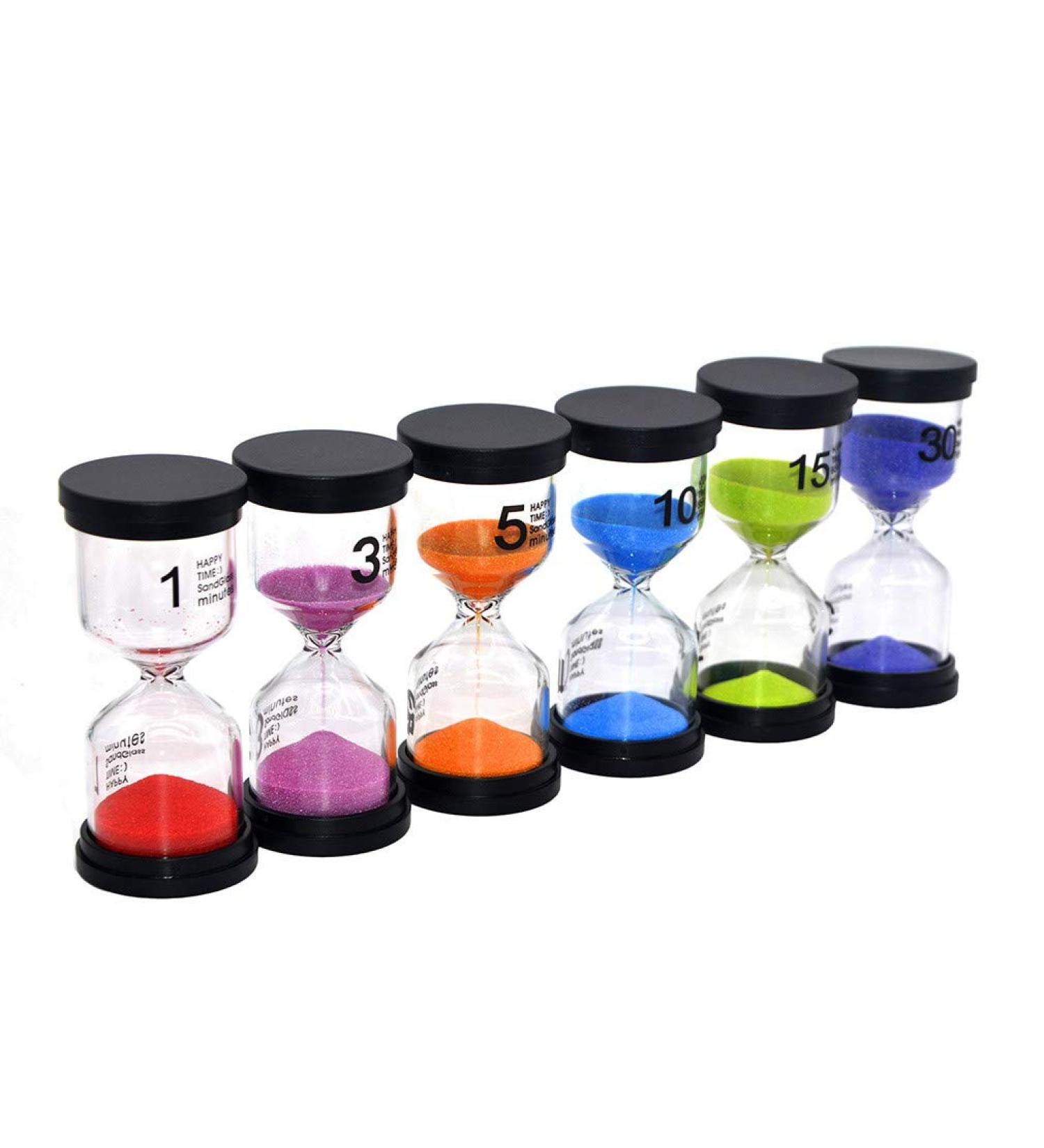 Decoseries Teaching Sand Clock Set for Kids - 1 3 5 10 15 30 Minutes - Perfect Study & Toothbrush Timer with Gift Box - Buy Online on GoSupps.com