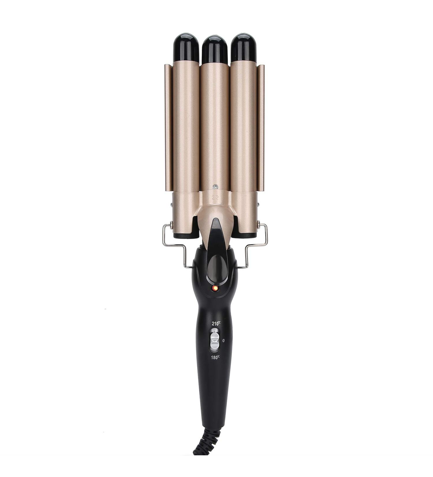 3 Barrel Hair Curling Iron Ceramic Electric Hair Waver Curling Wand Hair Crimper Curling Wand for Curly Hair Styling (US-22mm) - Buy Online on GoSupps.com
