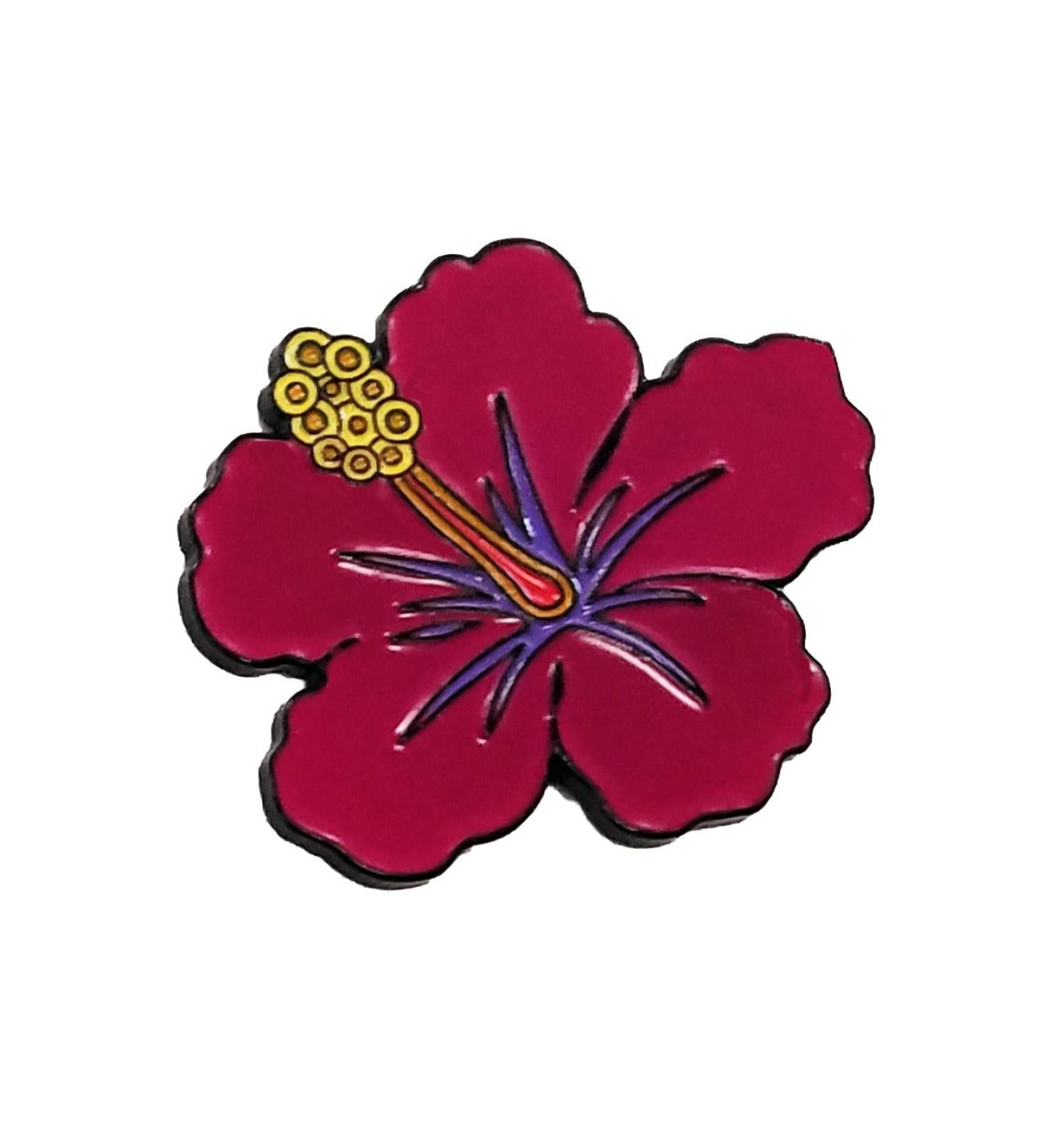 Hawaiian Hibiscus Flower Enamel Pin