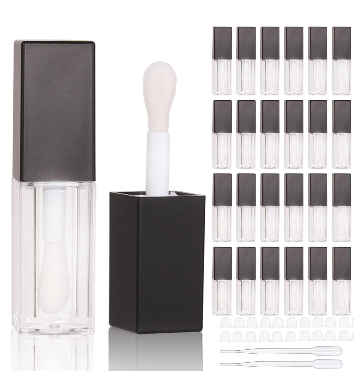24pcs 5ml Empty Square Black Lip Gloss Tubes - Wholesale Bulk Lip Gloss Containers for DIY Cosmetics - Buy Online on GoSupps.com