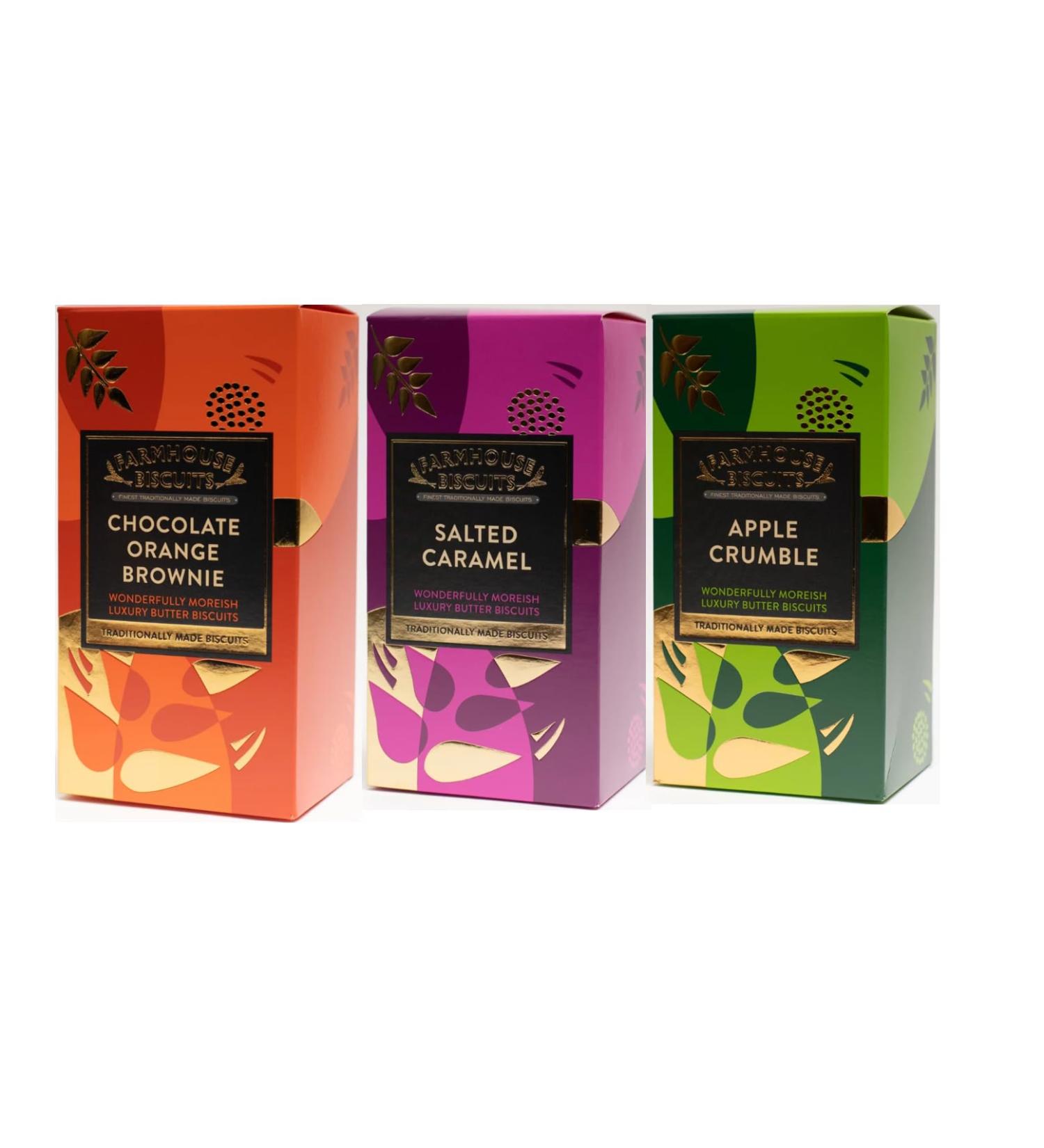 Farmhouse Salted Caramel Apple Crumble & Chocolate Orange Brownie (3 x 150g) Biscuits - Buy Online on GoSupps.com
