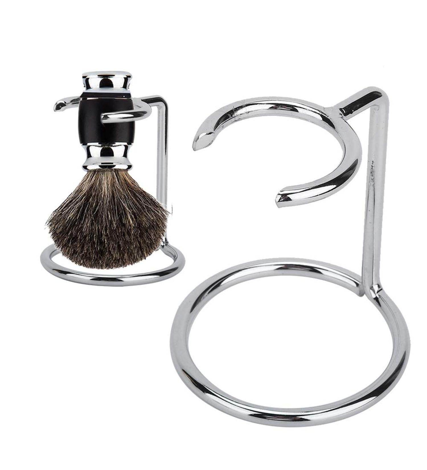Stainless Steel Shaving Brush Holder - Silver Razor & Beard Brush Hanger for Salon & Travel - Buy Online on GoSupps.com