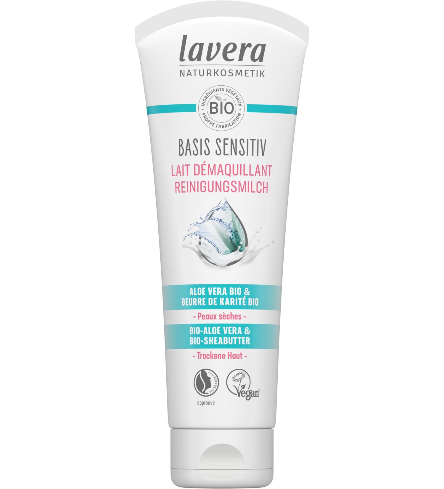 lavera basis sensitive Cleansing Milk Vegan Natural cosmetics Organic plant ingredients 100% natural 125ml - Buy Online on GoSupps.com