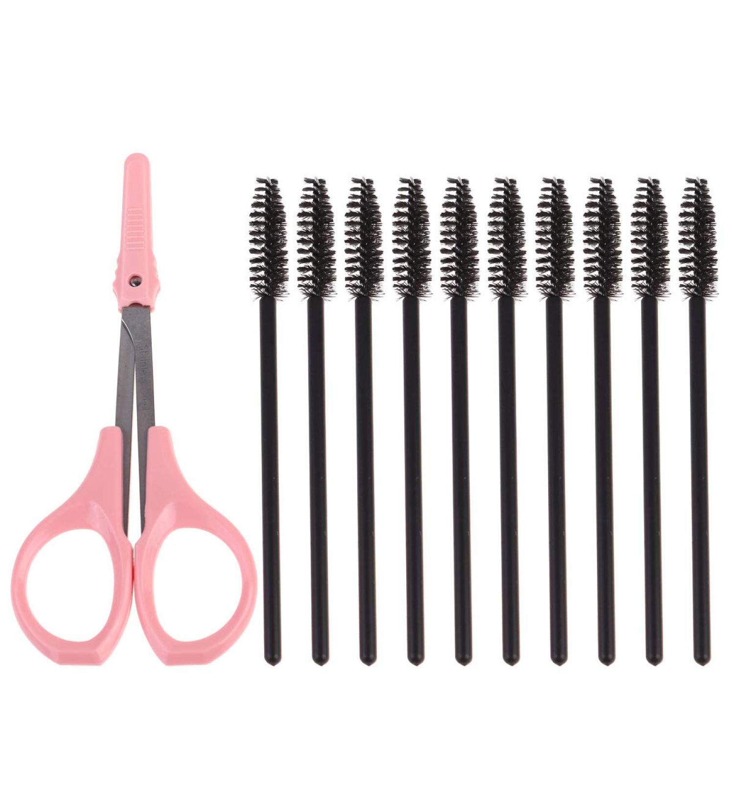 11pcs Curved Craft Scissors Set | Stainless Steel Beauty Tools & Eyelash Grooming Kit for Perfect Makeup | Pink Outfit - Buy Online on GoSupps.com