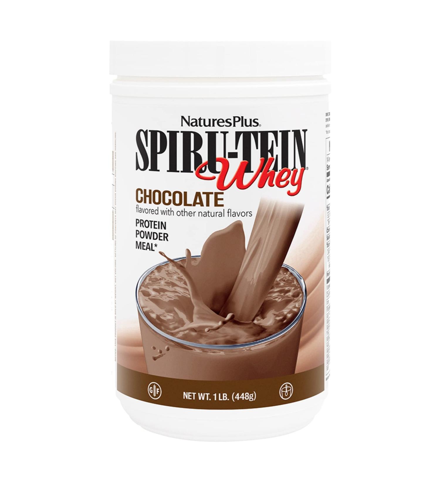 Buy Natures Plus SPIRU-TEIN WHEY Chocolate Shake - 1 lb Whey Protein Powder Spirulina Vitamins & Minerals Gluten Free - 14 Servings International Shipping Available - Buy Online on GoSupps.com