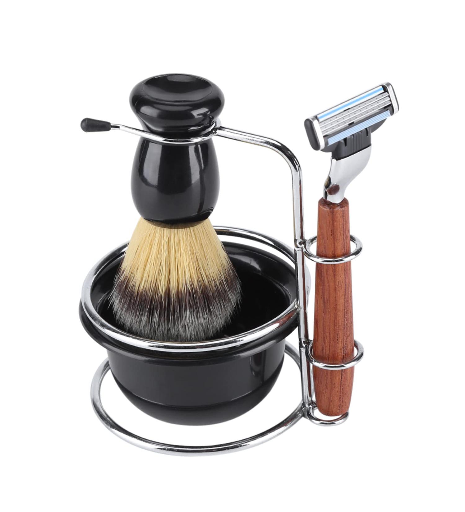 Premium Shaving Set for Men - Hand Razor Brush & Bowl | Perfect Gift for Husband Father or Brother - Buy Online on GoSupps.com