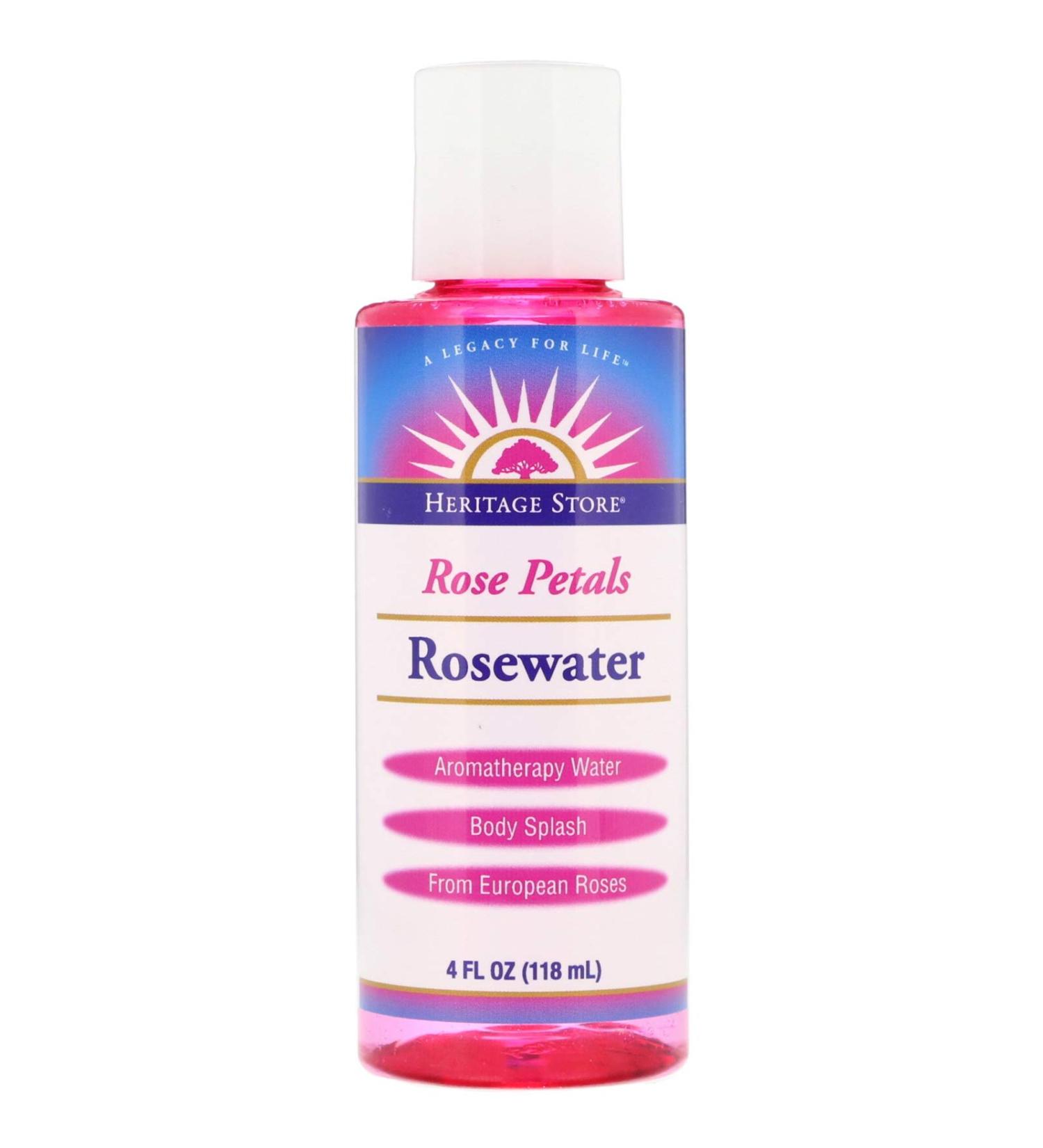 Heritage Store Rosewater Aromatherapy Water Rose Petals 4 fl oz (118 ml)