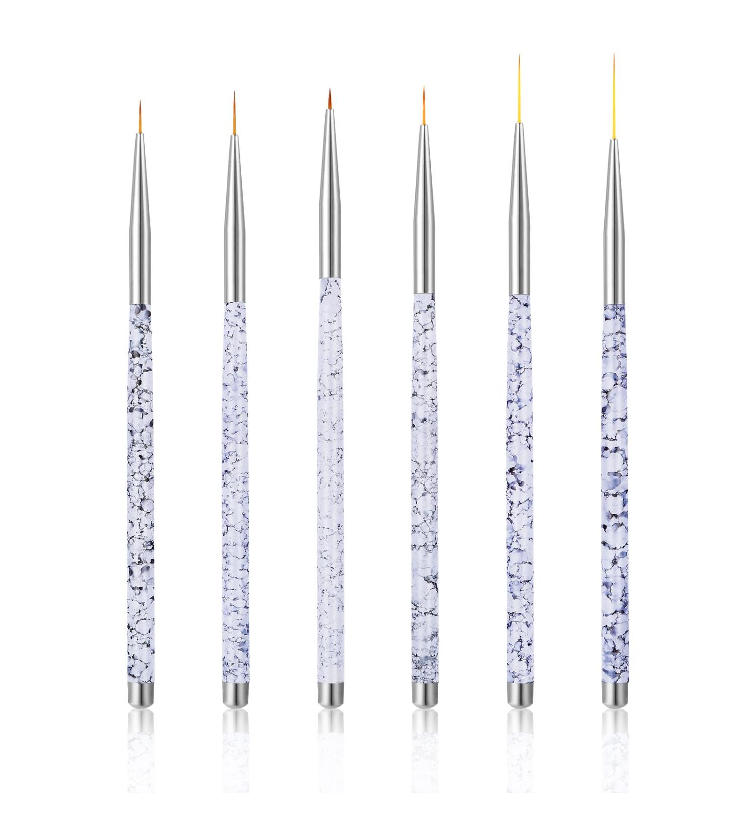 Sibba Water Activated Eyeliner Brush Applicators - 6pcs Transparent Set for Halloween Cosmetic Tool, Fine Point Angled Wands for Eye Makeup, Eyebrow, Nail Art, and Painting - Buy Online on GoSupps.com