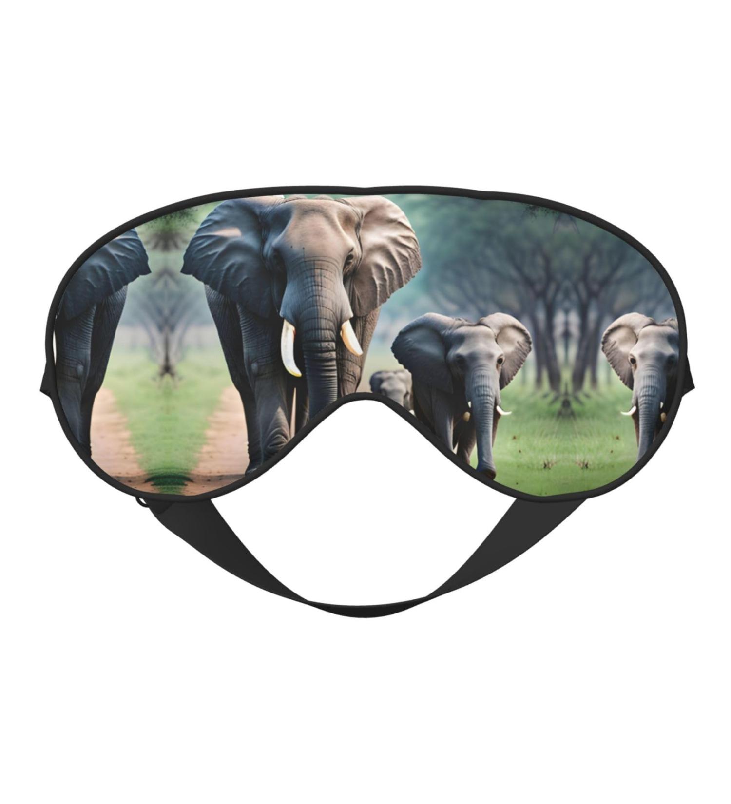 Shop Elephant Family Print Unisex Sleeping Eye Mask - Soft Comfortable Light-Blocking | International Shipping Available - Buy Online on GoSupps.com