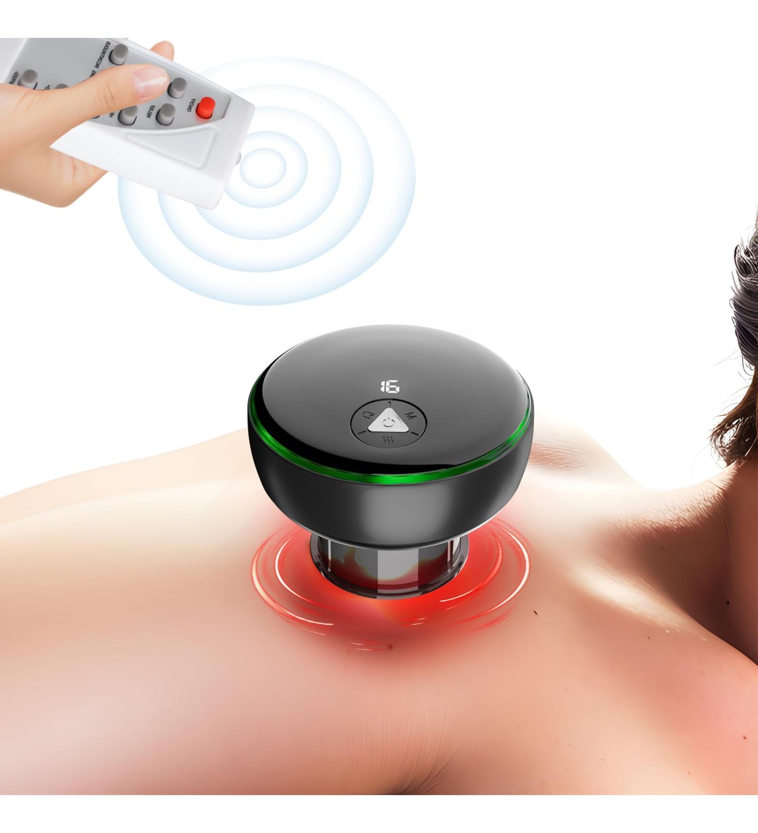 Intelligent Cupping Therapy | Kamanan Electric Cupping with Infrared 16 Gears & 3 Modes for Detox Muscle Relaxation & Gua Sha (Black) International Shipping Available - Buy Online on GoSupps.com