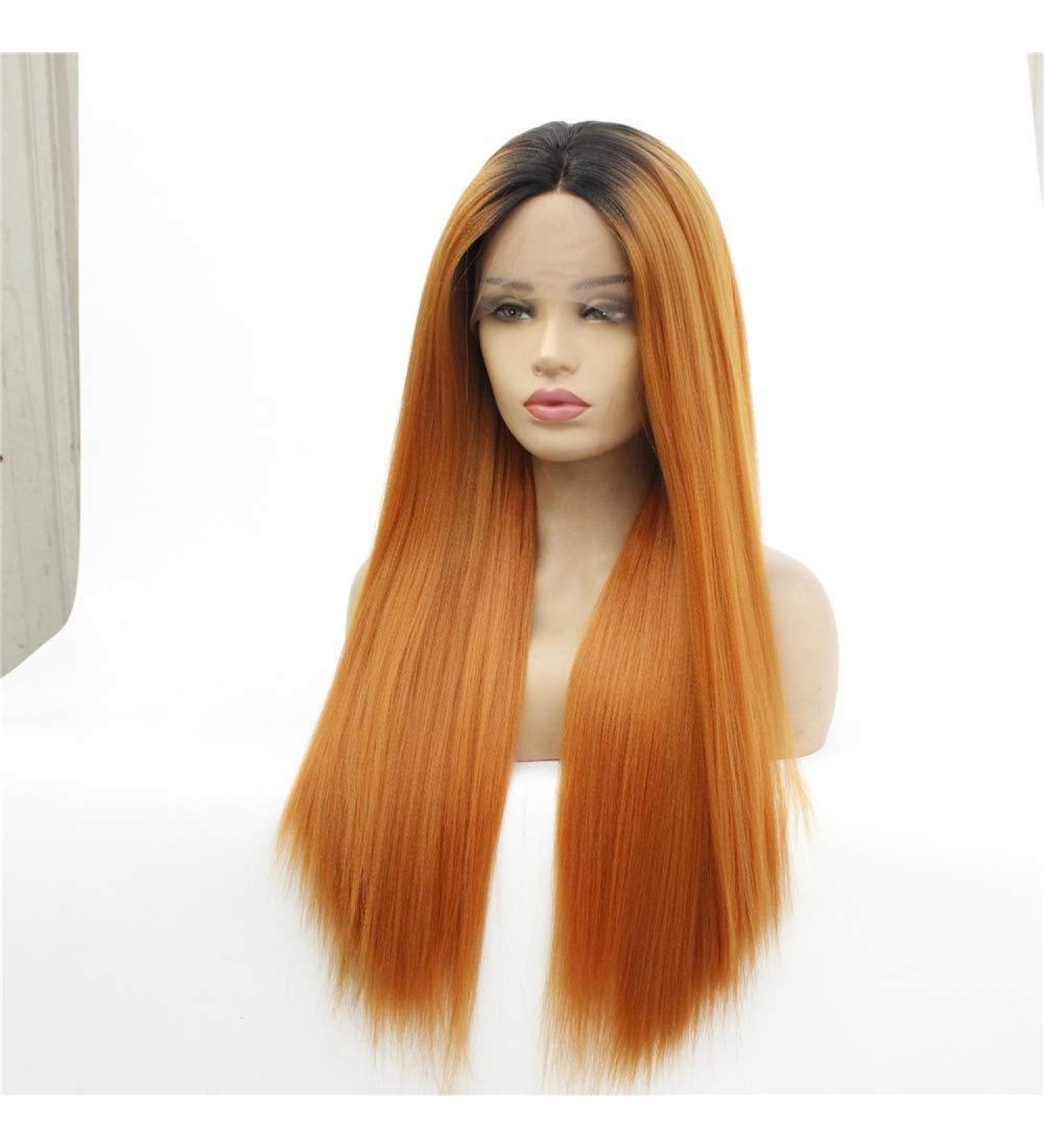 High Temperature Resistant Long Straight Lace Front Wig - Durable Chemical Fiber Hair - Buy Online on GoSupps.com