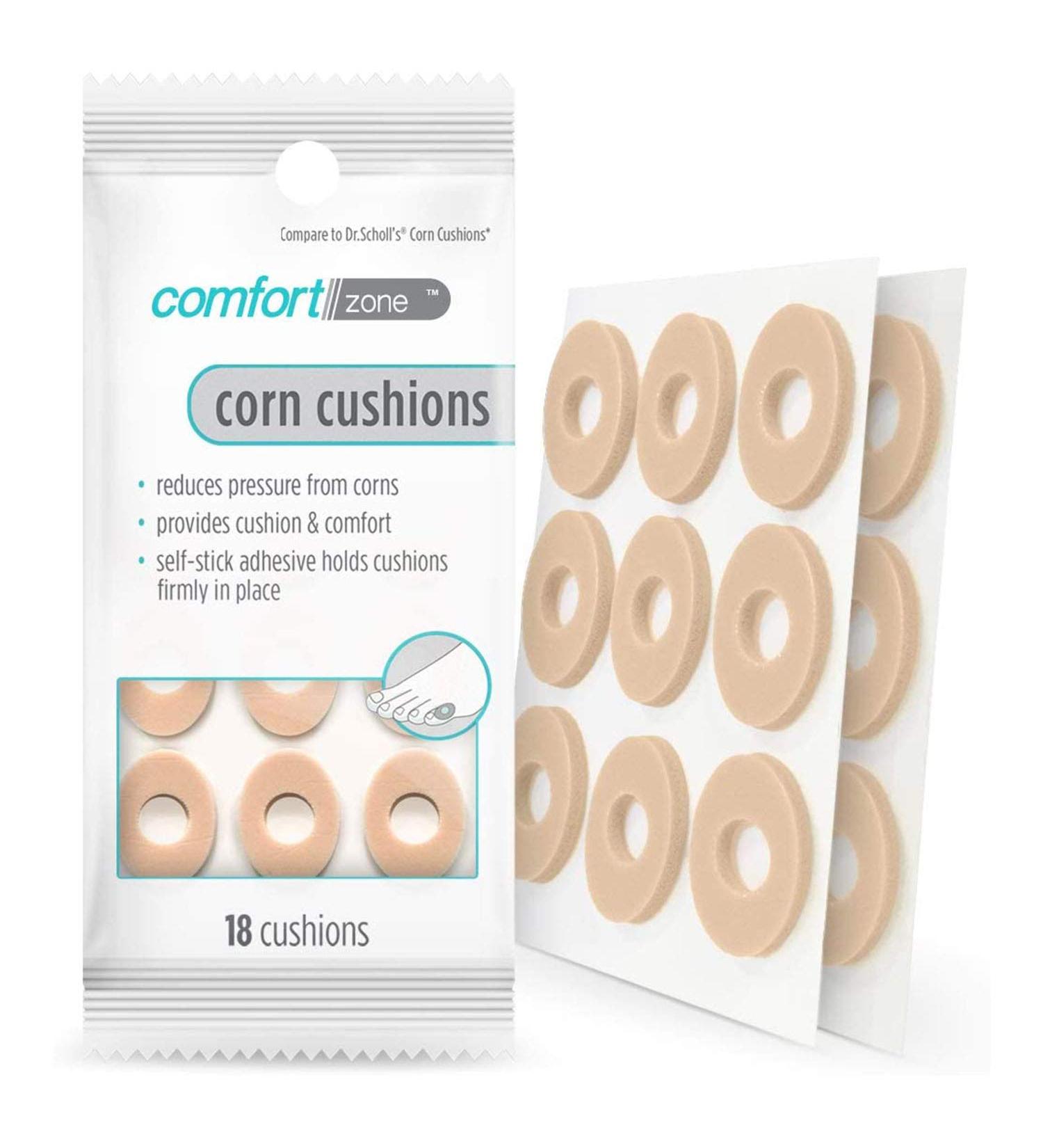 Comfort Zone Corn Cushions - Self-Stick Adhesive Pads for Corn Relief - 18 Count - Buy Online on GoSupps.com