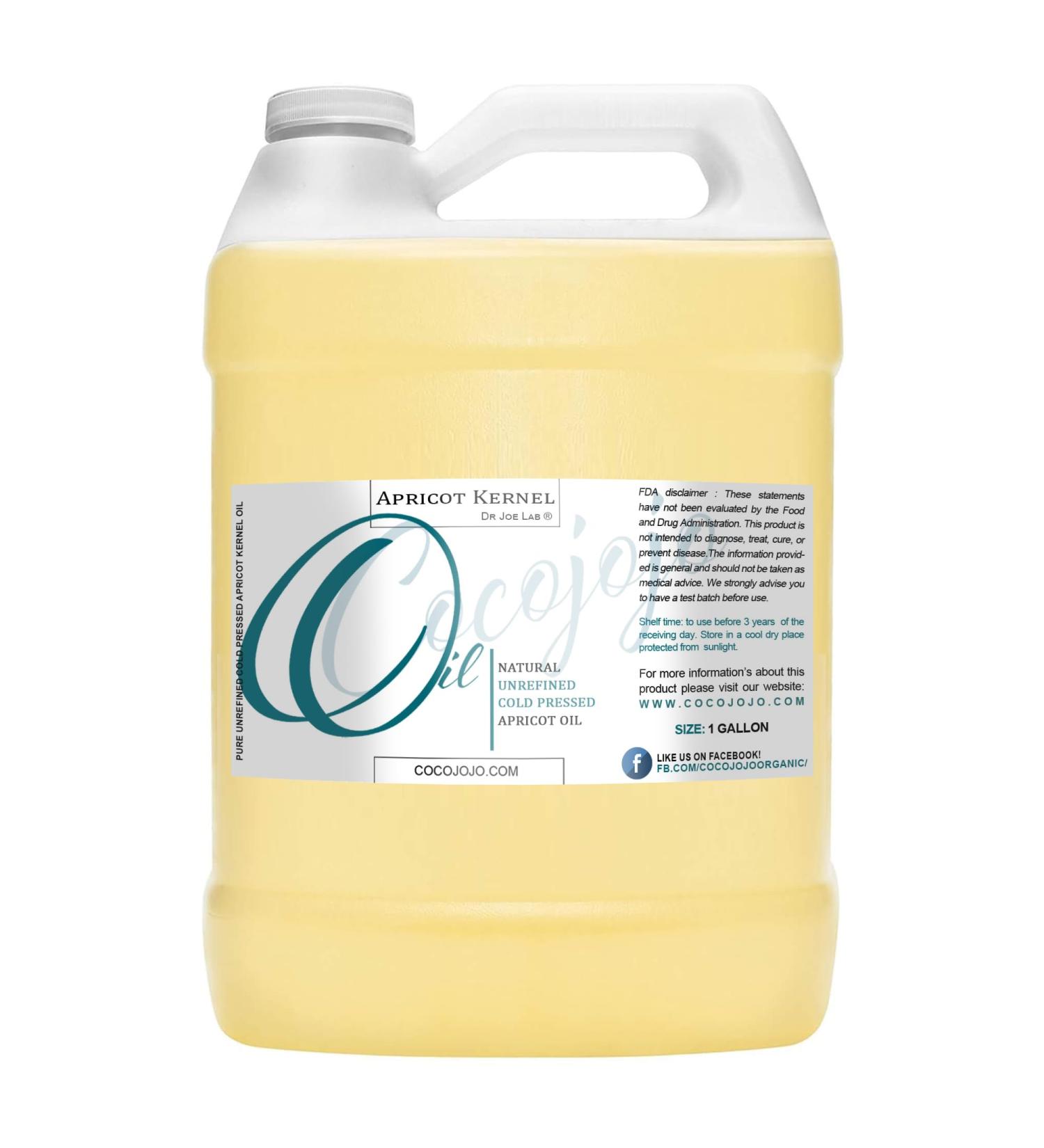 Dr Joe Lab Apricot Kernel Seed Oil - 1 Gallon | Pure Cold Pressed Carrier Oil for Hair Skin Body Nail & Beard Care - Buy Online on GoSupps.com