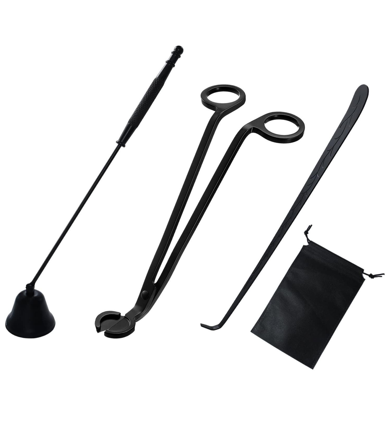 laffeya Candle Wick Cutter Candle Accessory Set 3 in 1 - Candle Wick Trimmer Scissors Candle Snuffer Candle Dipper Candle Care Set with Storage Bag - Buy Online on GoSupps.com