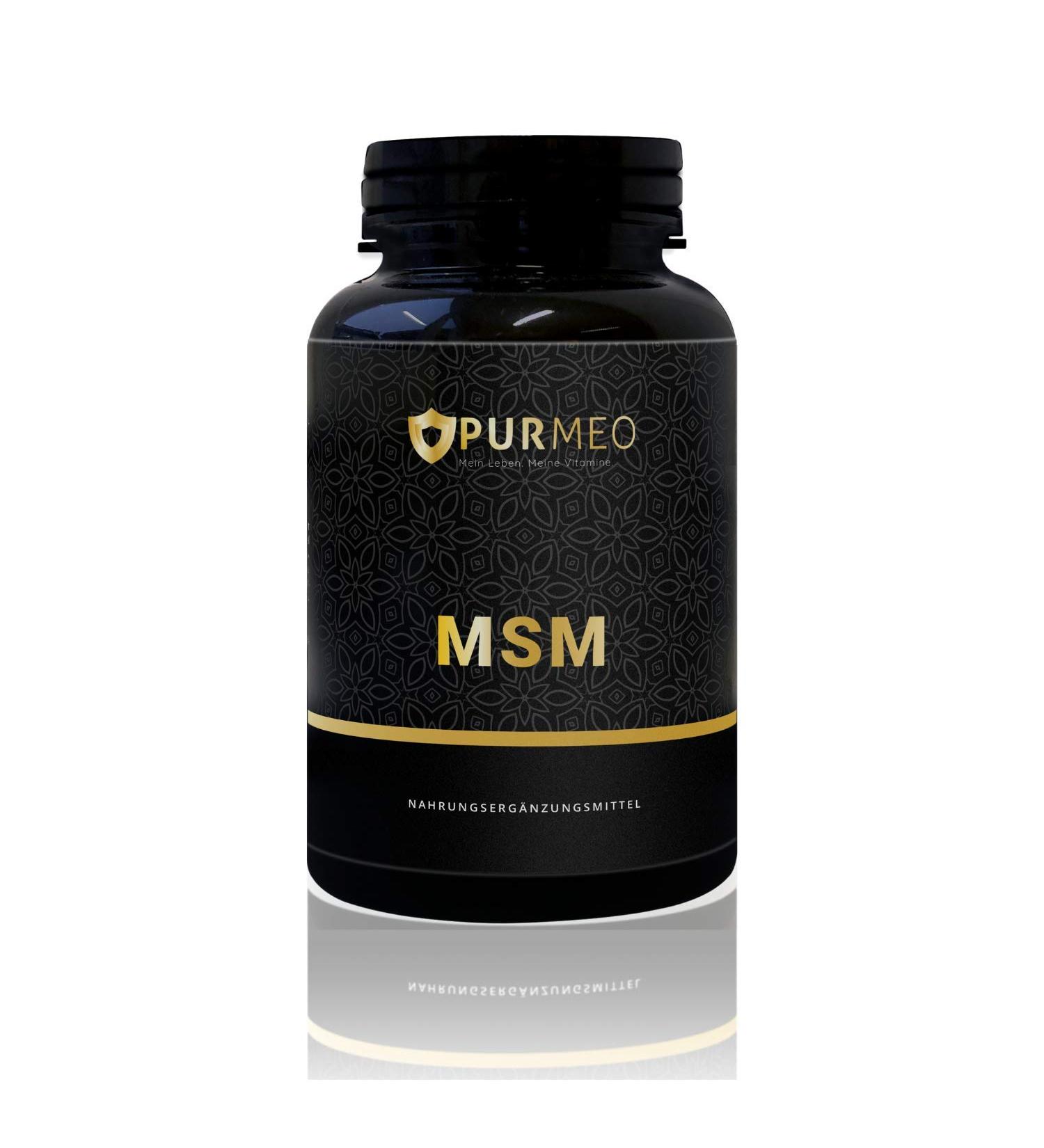 Purmeo MSM Capsules - 1600 mg Methylsulfonylmethane | 360 Vegan Capsules | High Dose Laboratory Tested Made in Germany - Buy Online on GoSupps.com