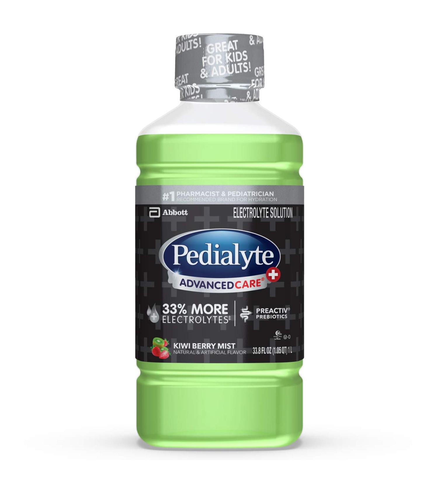 Pedialyte AdvancedCare Plus 1L - Kiwi Berry Mist | 33% More Electrolytes | PreActiv Prebiotics - Buy Online on GoSupps.com