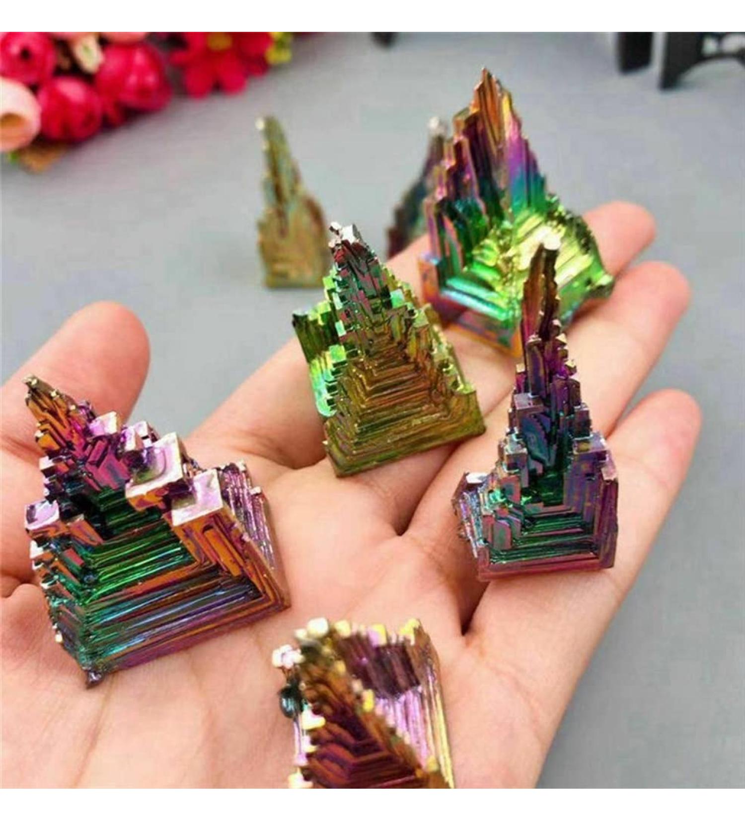 Home 1pcs Natural Bismuth Tower Metal Pyramid Stones Gemstone Reiki Stone Collection Home Decor Crystals Full of Texture (Size : 10-20g) - Buy Online on GoSupps.com