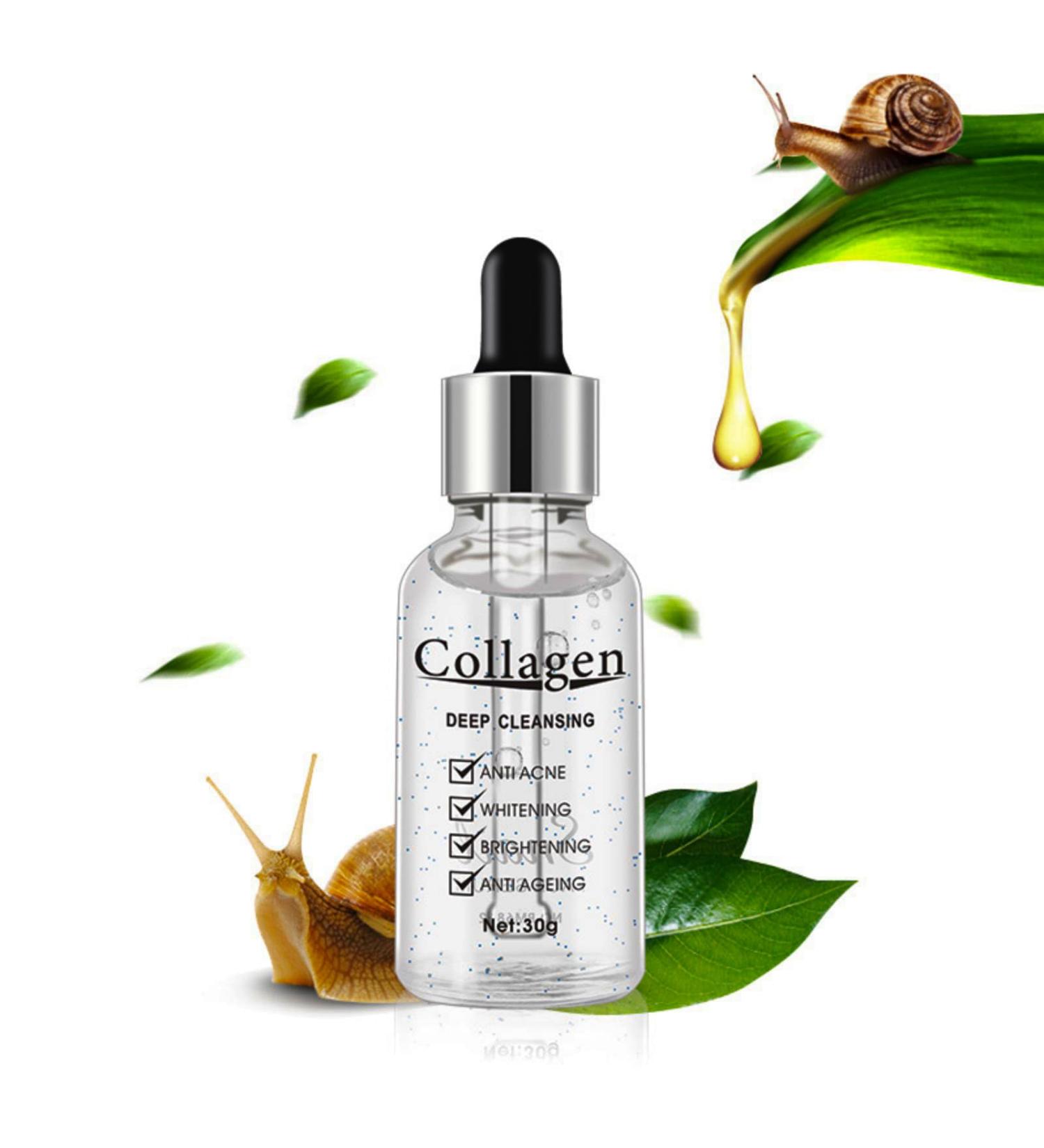 Snail Collagen Face Serum Snail Slime Moisturizing Face Serum Natural Anti-aging Anti-wrinkle and Anti-spot Ingredients 30ML - Buy Online on GoSupps.com