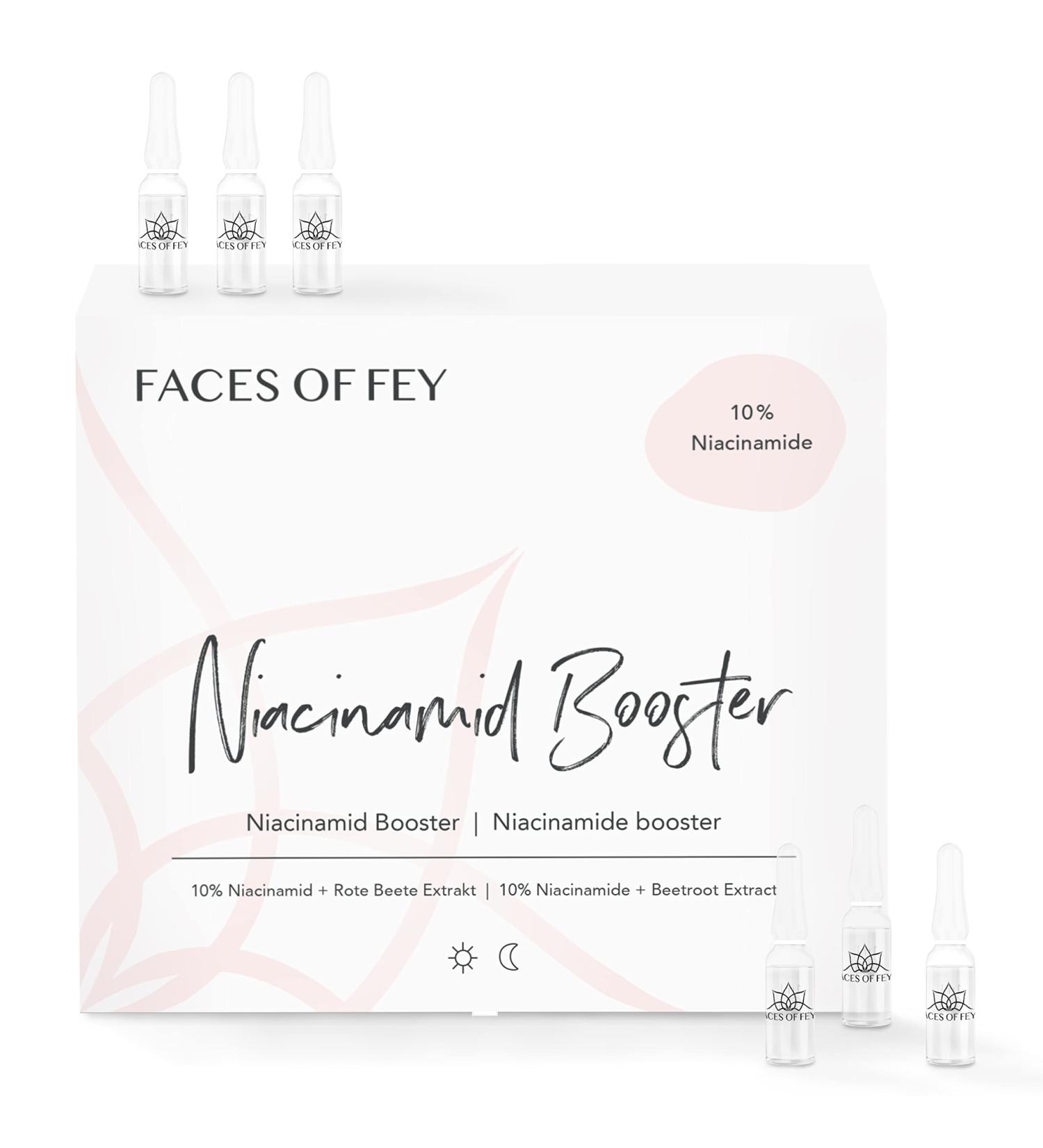 Niacinamide Booster - FACES OF FEY 10% Niacinamide & Beetroot Extract | 30 Premium Dermaroller Ampoules for Radiant Skin - Buy Online on GoSupps.com