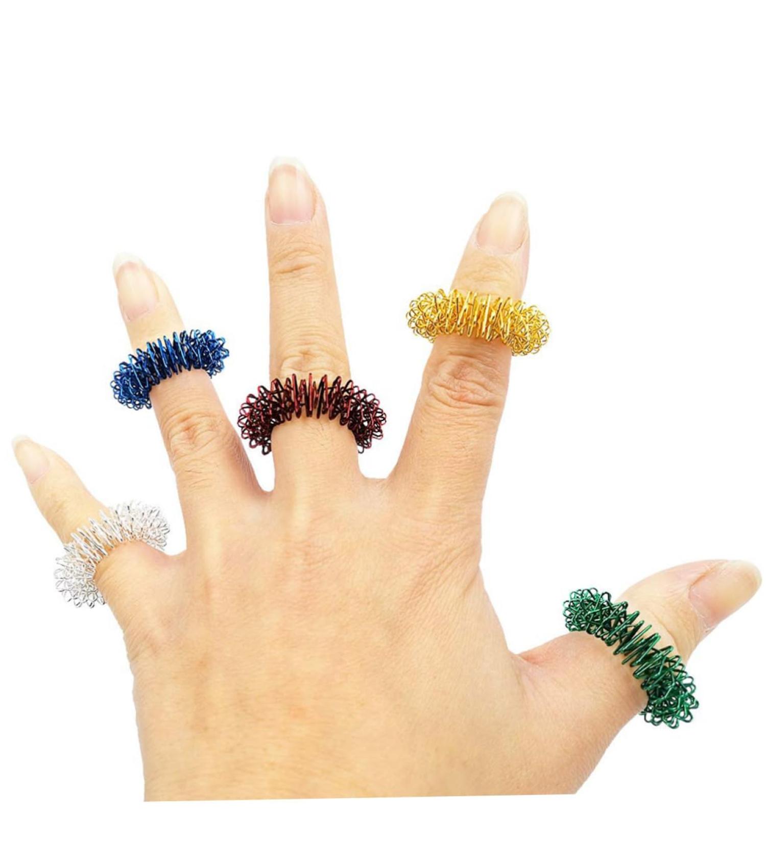 Shop Hapinary 15-Station Acupressure Finger Soothing Rings - Stress Relief & Enhanced Blood Circulation | International Shipping Available - Buy Online on GoSupps.com