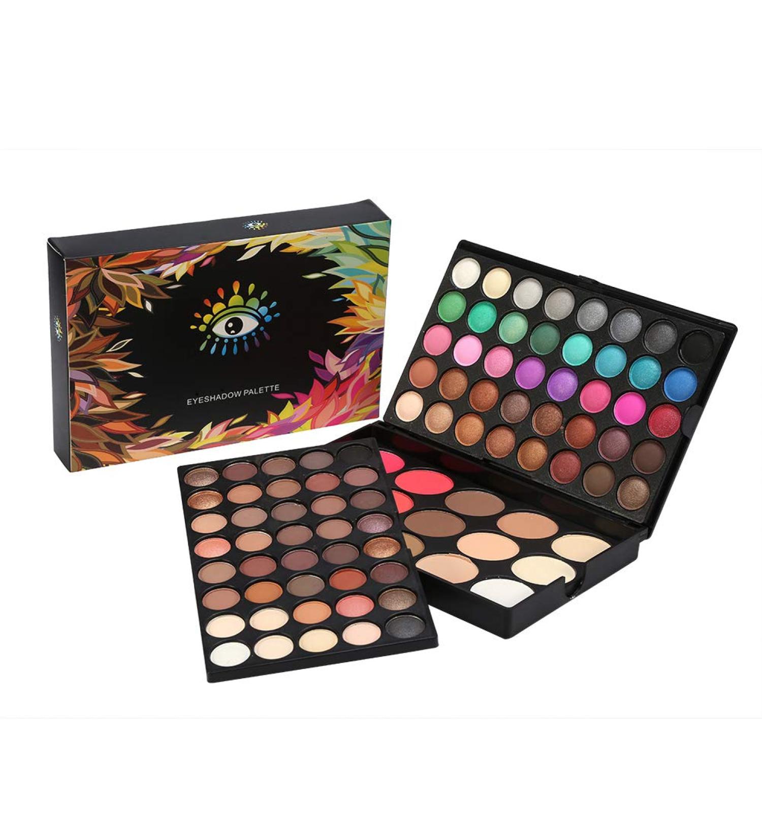 80 Colors Professional Eyeshadow Palette & 15 Color Blusher & Concealer Makeup Set - Perfect for Flawless Beauty - Buy Online on GoSupps.com