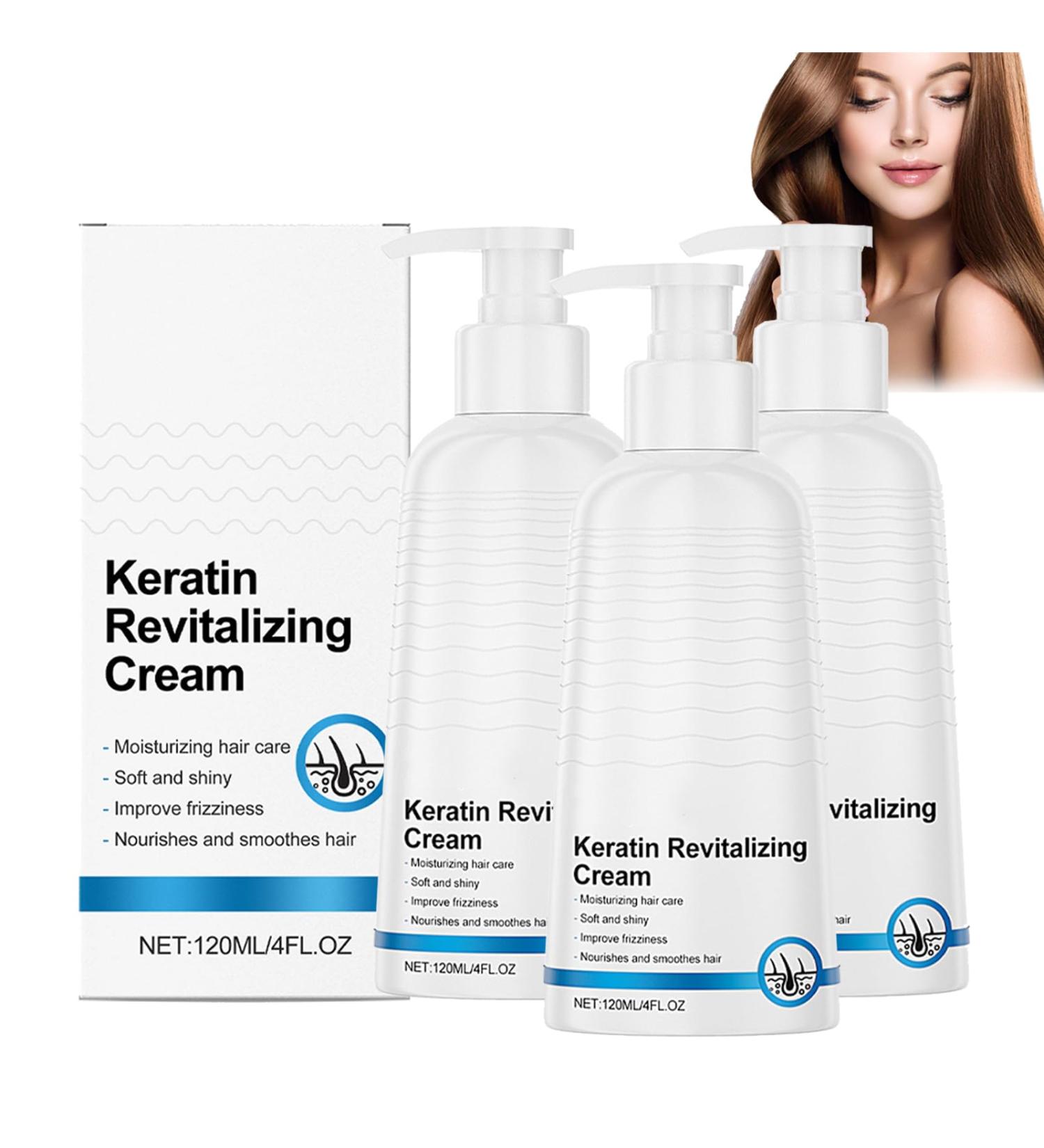 WRANBAO Keratin Revitalizing Cream light deepacting moisture care for the hair keratinenriched repair cream for durable dry and frizzy hair 3 pieces 3 pieces - Buy Online on GoSupps.com
