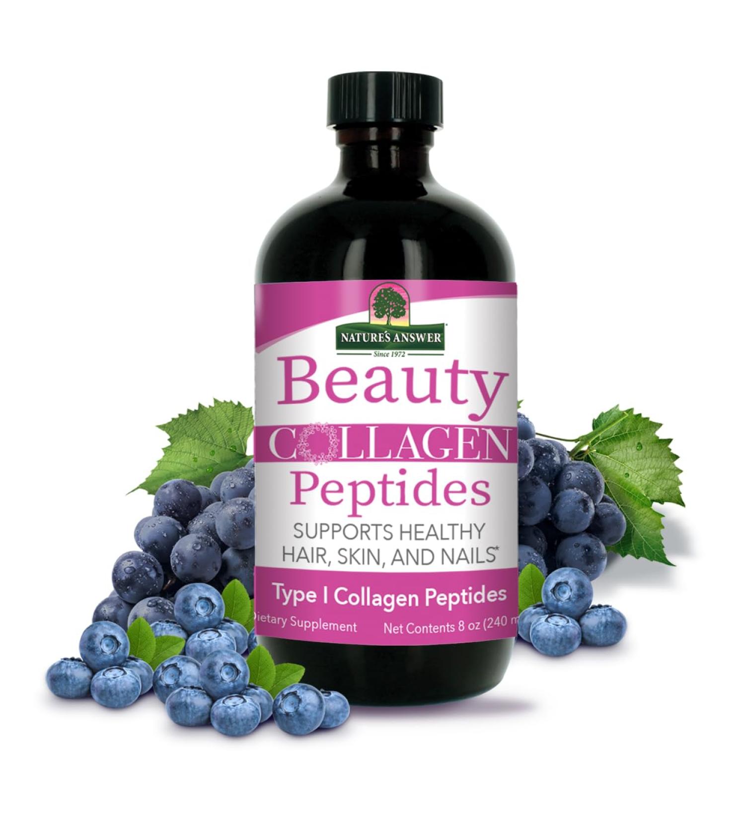 Nature's Answer Beauty Collagen Peptides 8 Fluid Ounces | Hair Skin & Nail Support | Gluten-Free | Alcohol-Free | Non-GMO | Cruelty-Free | Single Count - Buy Online on GoSupps.com