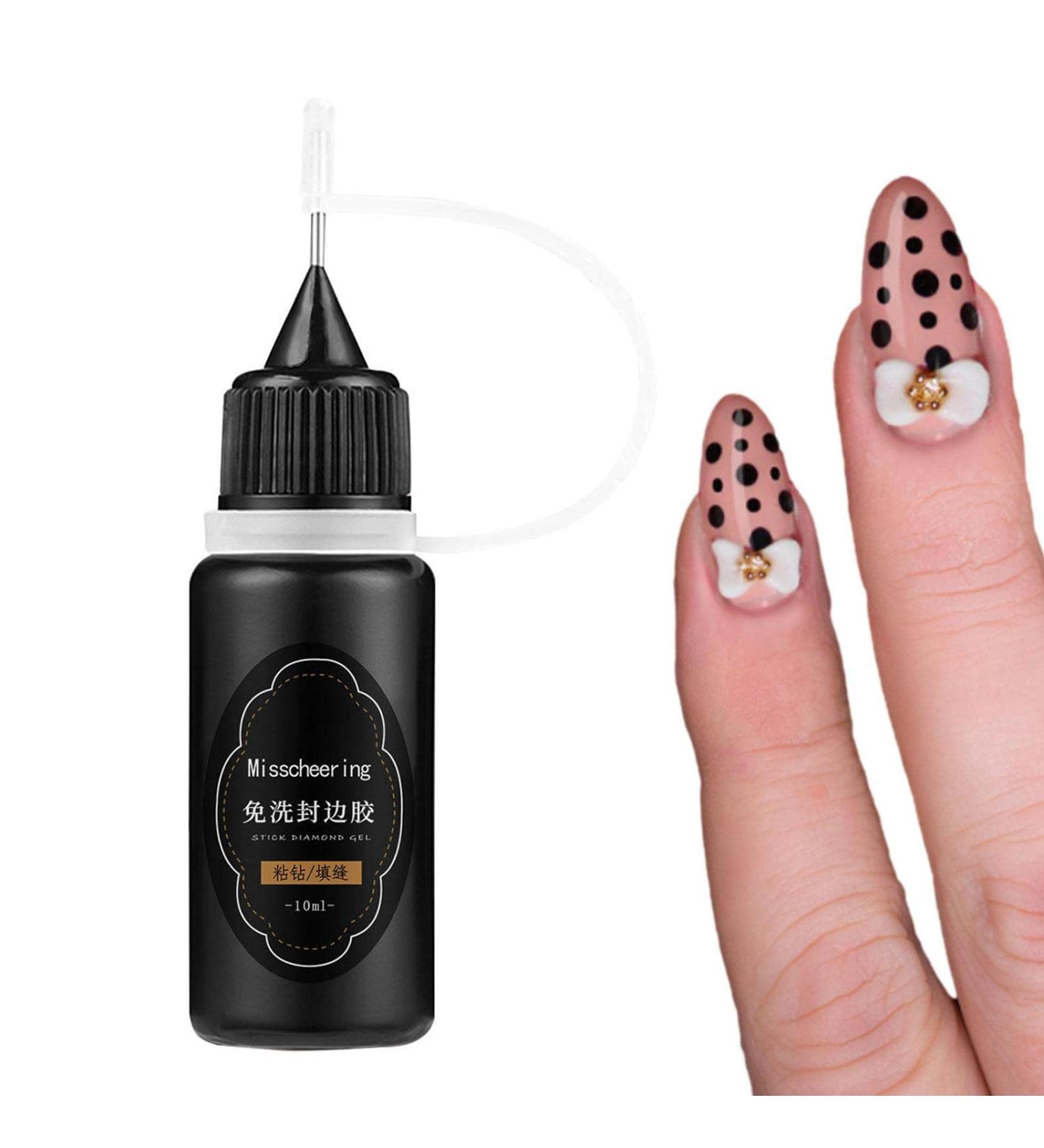 Rhinestone Glue Gel with Tip | Nail Gems and Rhinestones Gel Glue Professional Needle Pinhole Design Manicure Tools Glue Tip for Gaps Rhinestones Adhesive Sealing Littryee - Buy Online on GoSupps.com