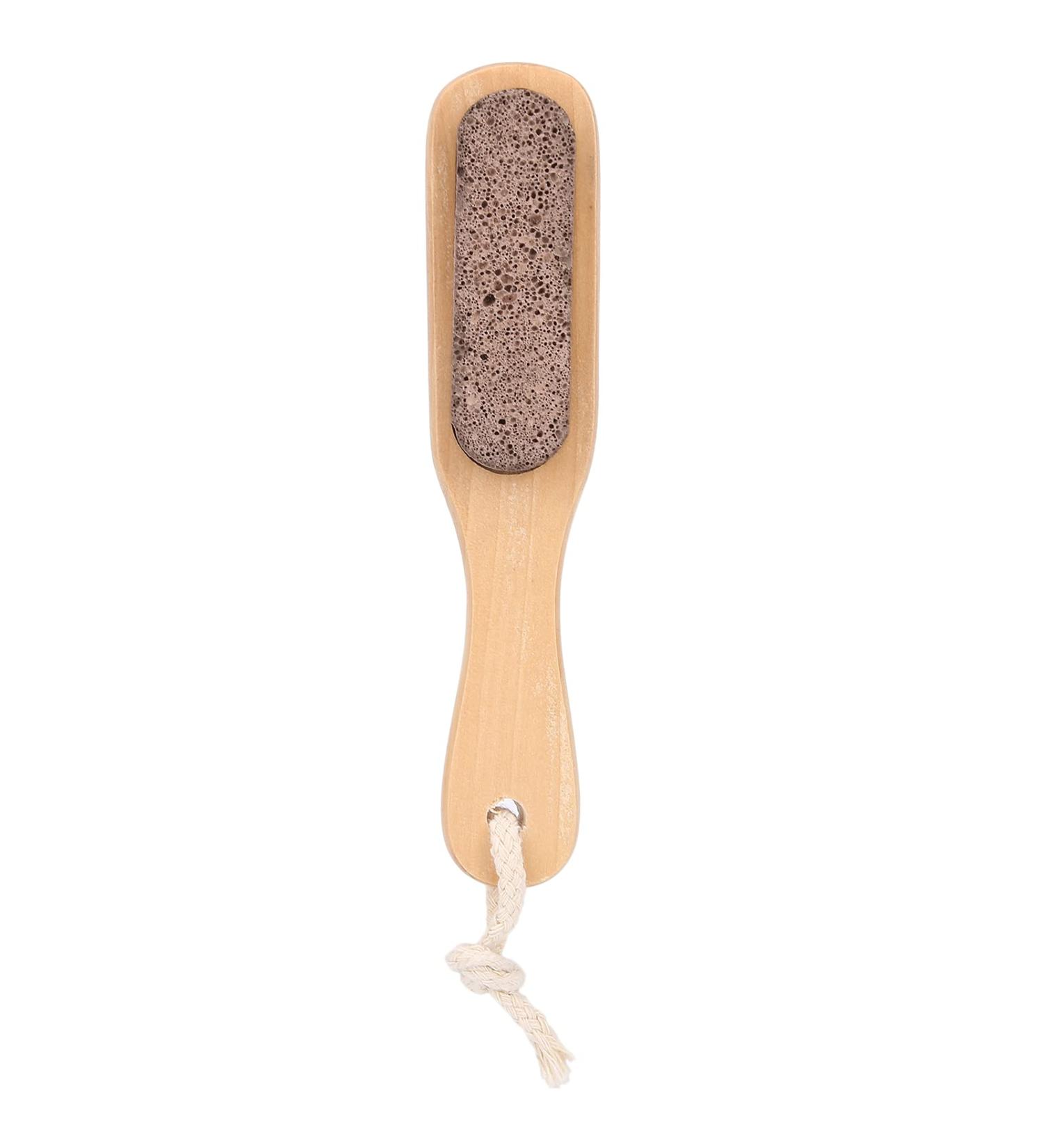 Wooden Foot Brush Pumice Stone Foot Callus Remover Double Sided Foot Scrubber - Buy Online on GoSupps.com