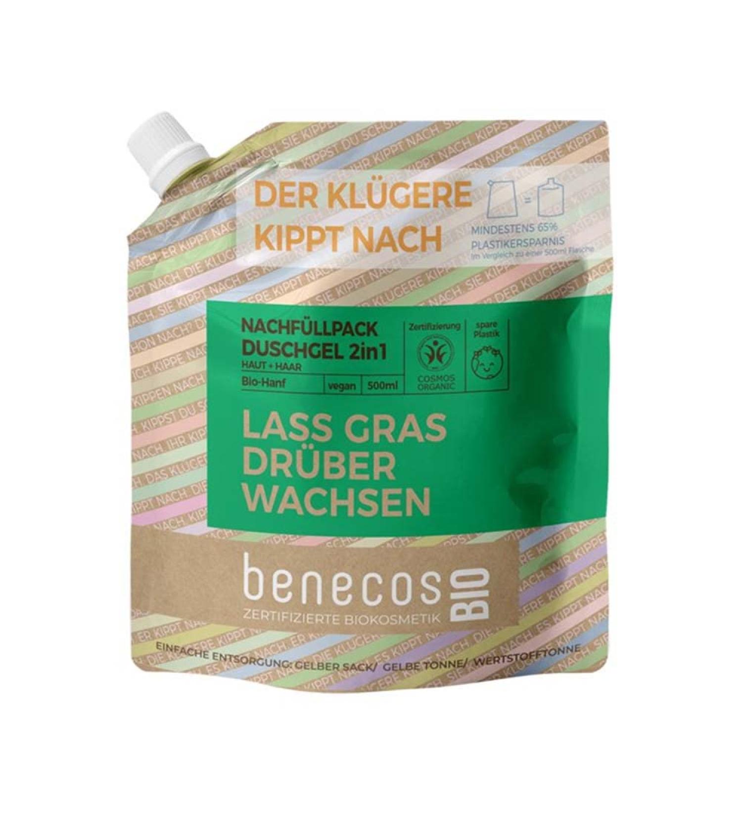 benecos Benecos 2 in 1 Skin and Hair Shower Gel - Hemp - 500ml