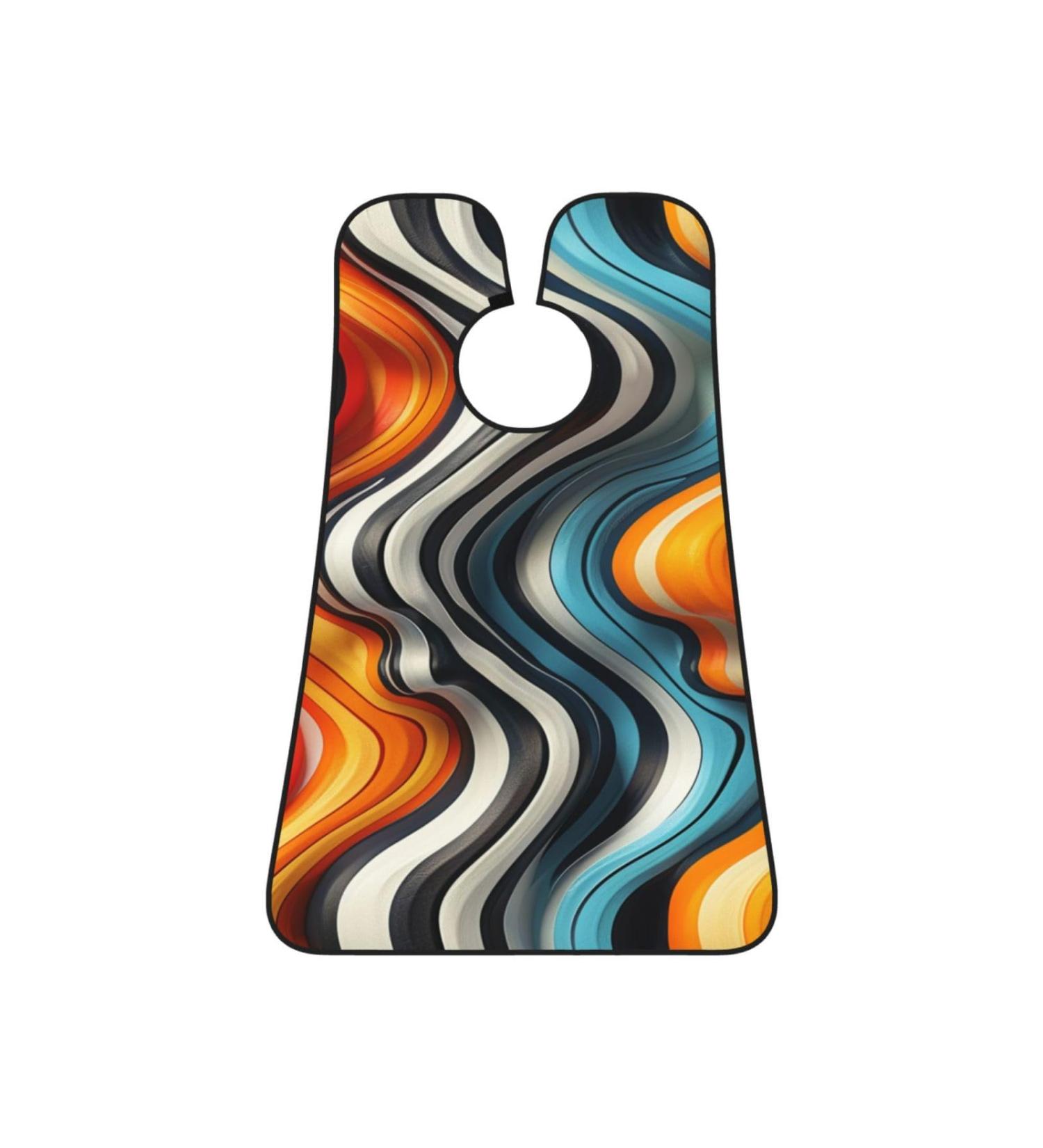 Simple Lines Print Beard Bib Apron - Non-Stick Hair Catcher for Men | Perfect Shaving Gift - One Size Black - Buy Online on GoSupps.com