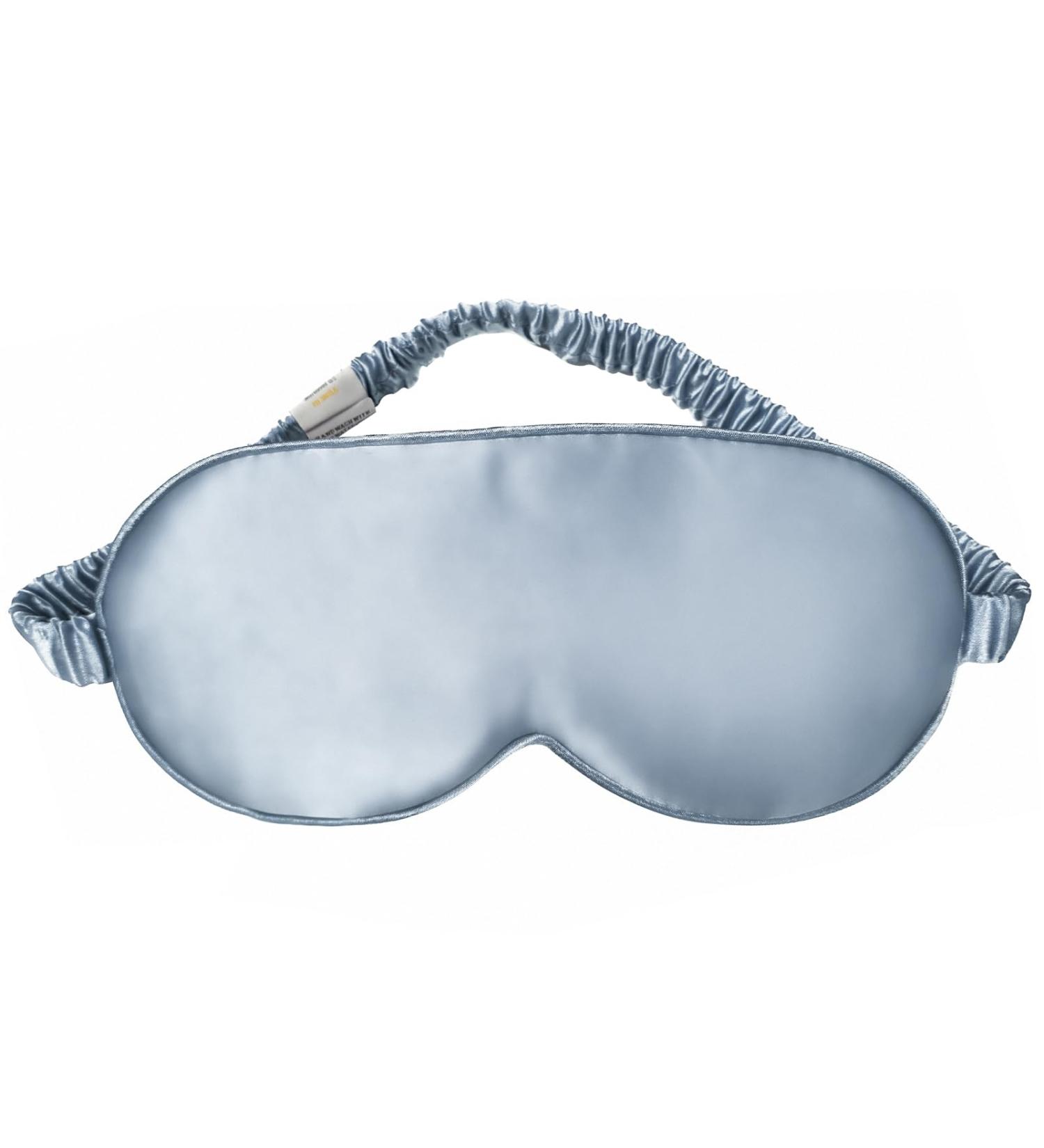 Yunchi 100% Silk Sleeping Mask for Women & Men | Bio Satin Eye Mask - 19 Momme Pure Mulberry Fabric | Comfortable Sleep Blindfold - Baby Blue - Buy Online on GoSupps.com