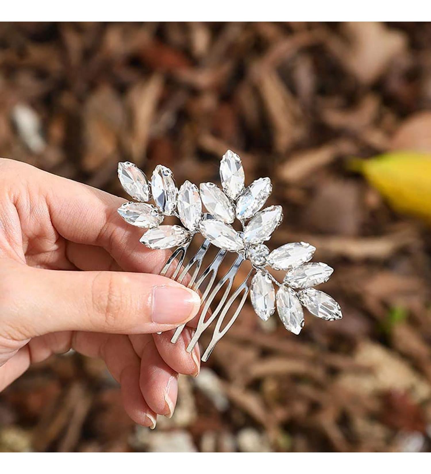 Earent Bride Wedding Hair Comb - Crystal Rhinestone Hair Piece for Women and Girls - Buy Online on GoSupps.com