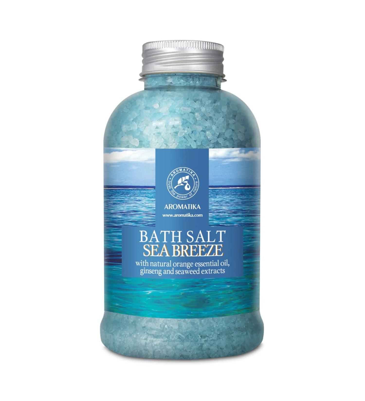 Bathing Salt Sea Breeze 600g - Natural Orange Oil Ginseng & Algae Extracts for Relaxation Sleep & Wellness | Aromatherapy Spa & Body Care - Buy Online on GoSupps.com
