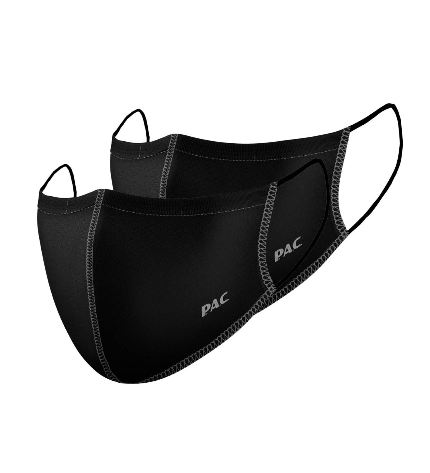 Shop P.A.C. Lightweight 2 Pack Premium Masks | Washable Reusable Oeko-Tex Certified | Total Black Everyday Face Coverings - Buy Online on GoSupps.com