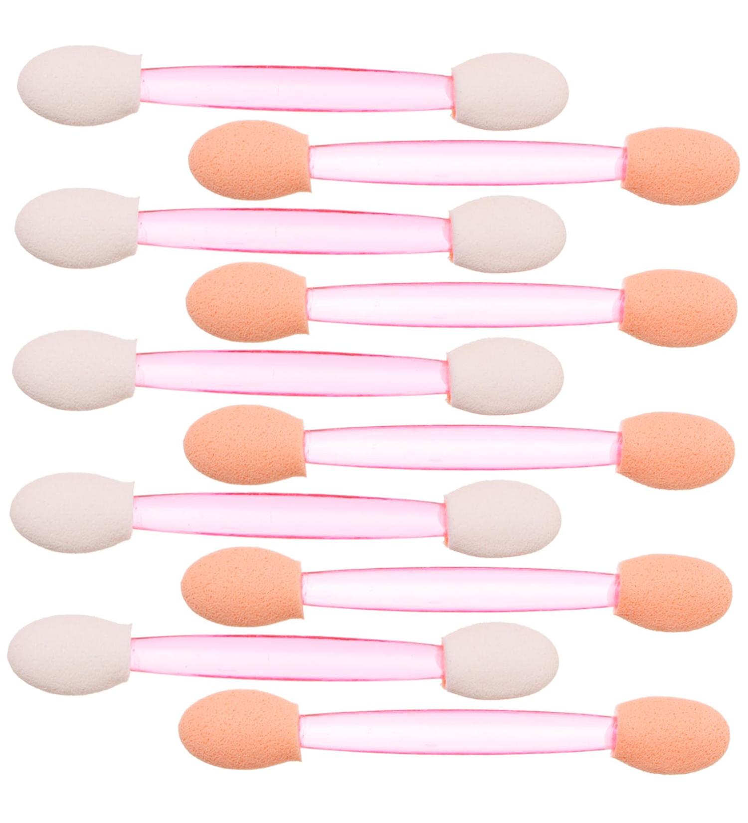 BELLIFFY 100pcs Eye Shadow Stick Girl Eyeshadow Makeup Brush Dual Side Eyeshadow Brushes Pink Rubber Cotton 6.20X0.50X0.50CM Pink - Buy Online on GoSupps.com