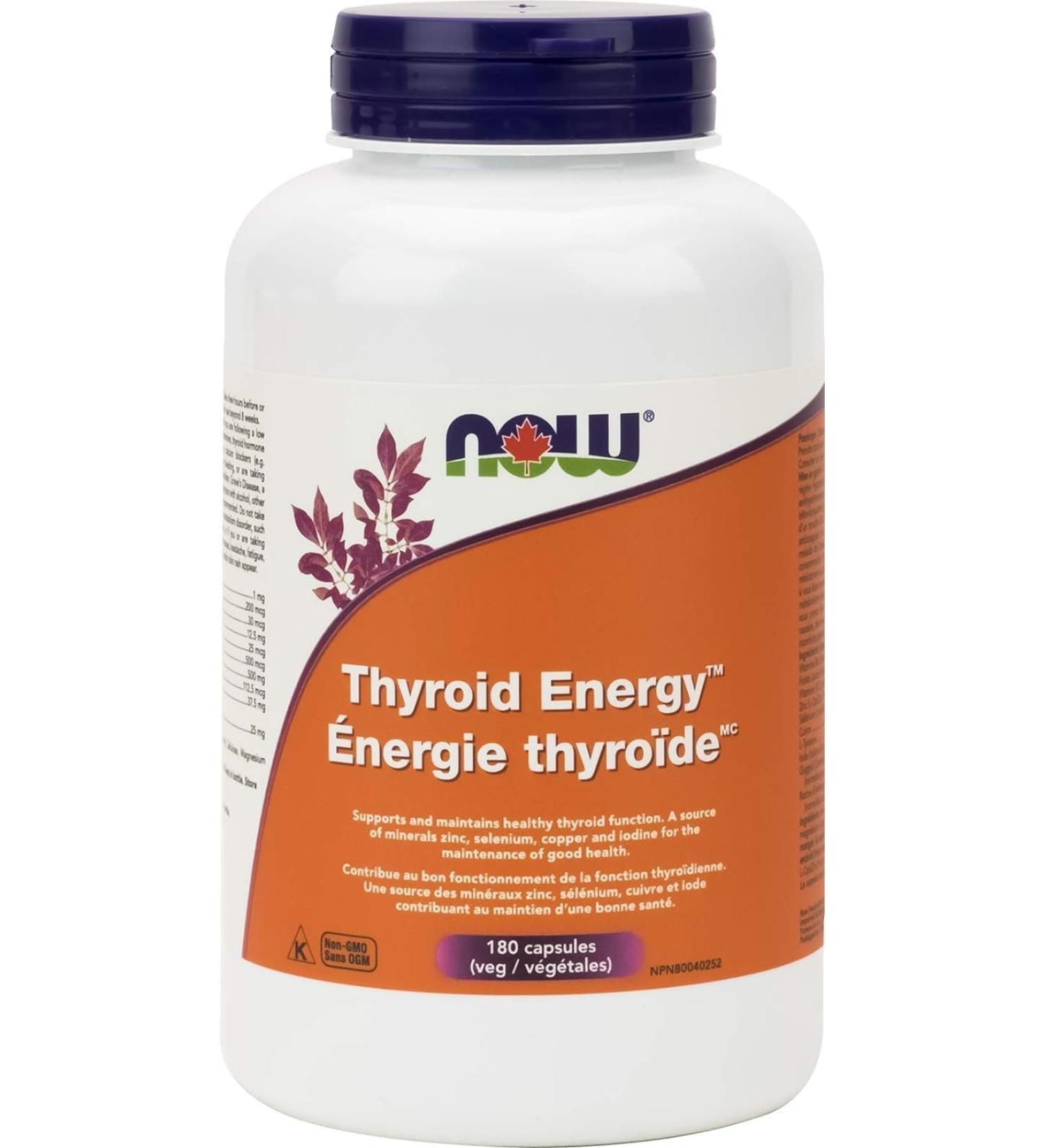 NOW Supplements Thyroid Energy Capsules 180 Count - Buy Online on GoSupps.com